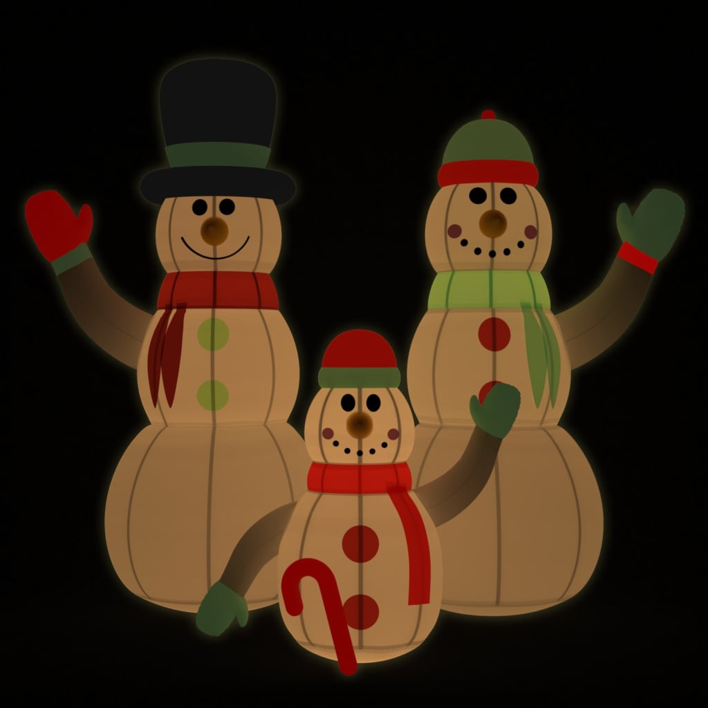 Famiglia di pupazzi di neve gonfiabili con LED 500 cm