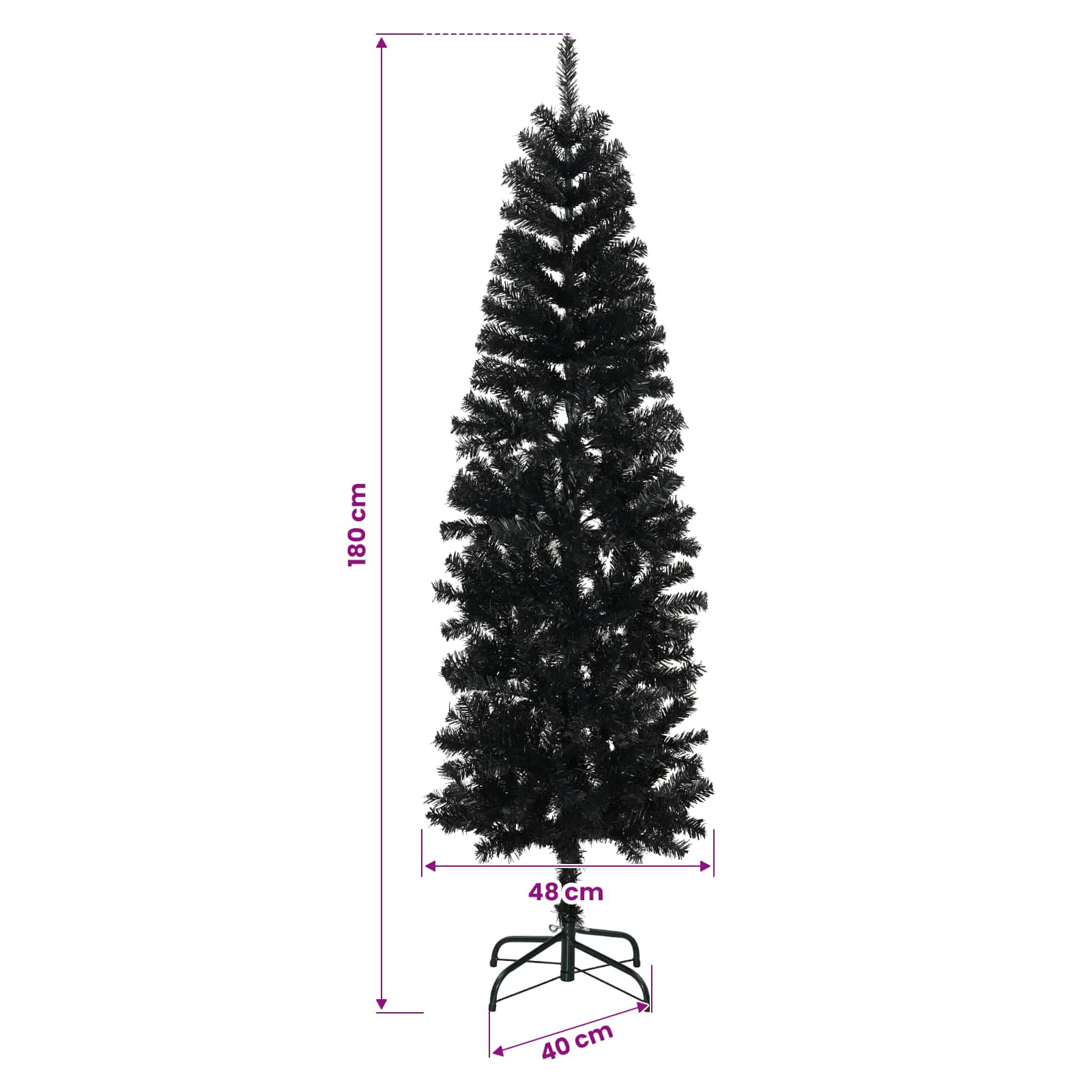 Albero di Natale Artificiale Sottile 180 cm 300 LED