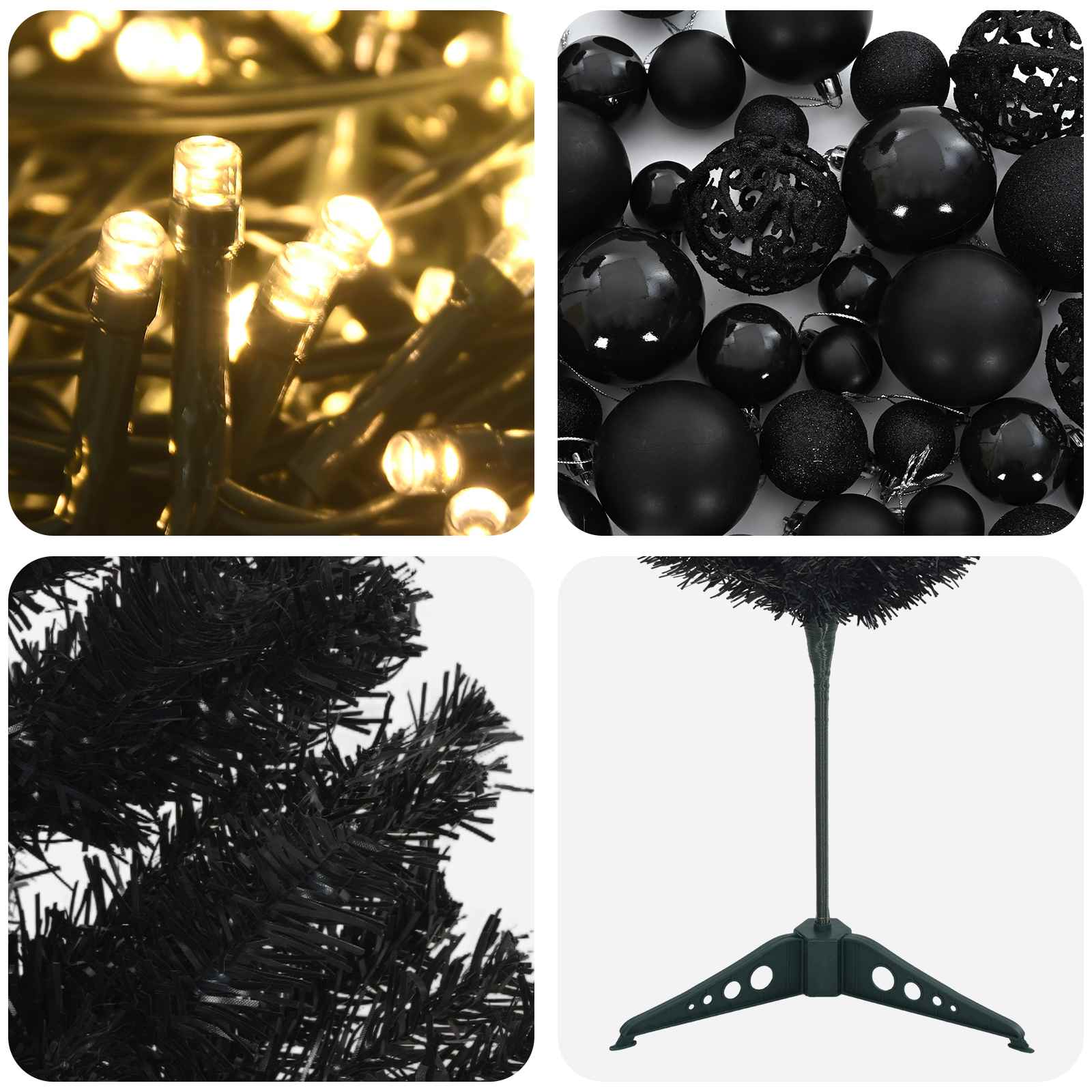 Albero di Natale Artificiale Slim con Palline 120 cm 150 LED