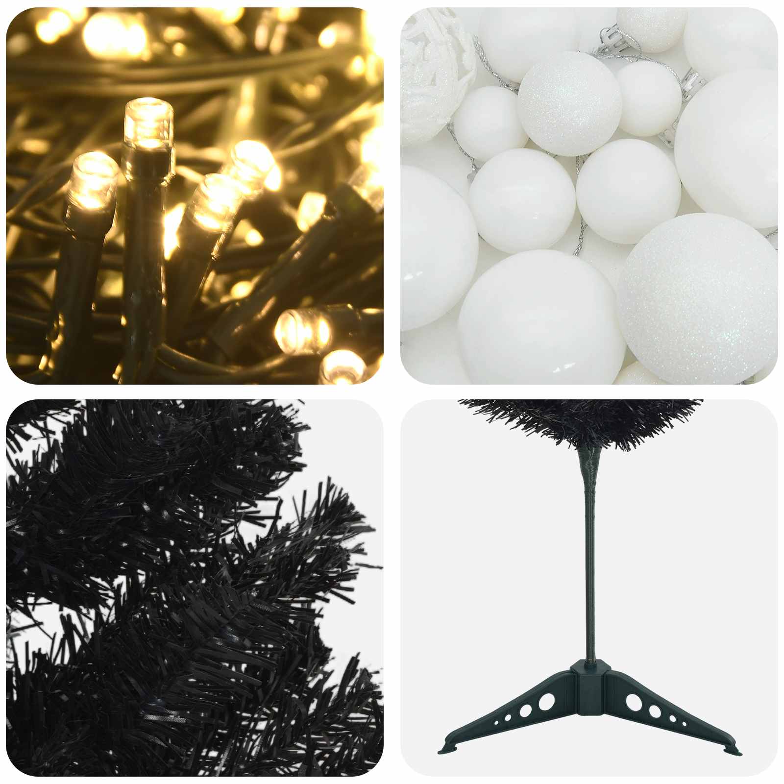 Albero di Natale Artificiale Slim con Palline 120 cm 150 LED