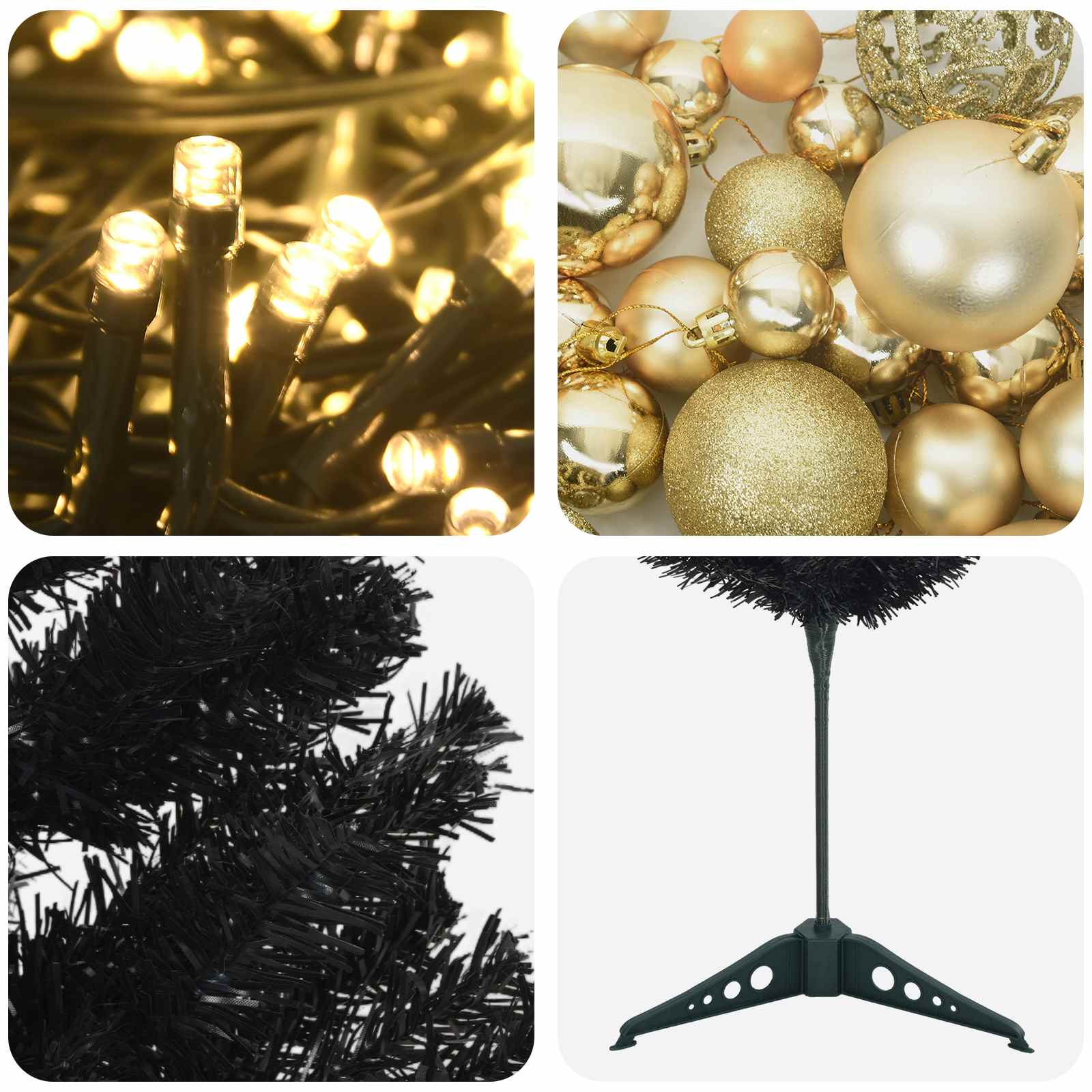 Albero di Natale Artificiale Slim con Palline 120 cm 150 LED