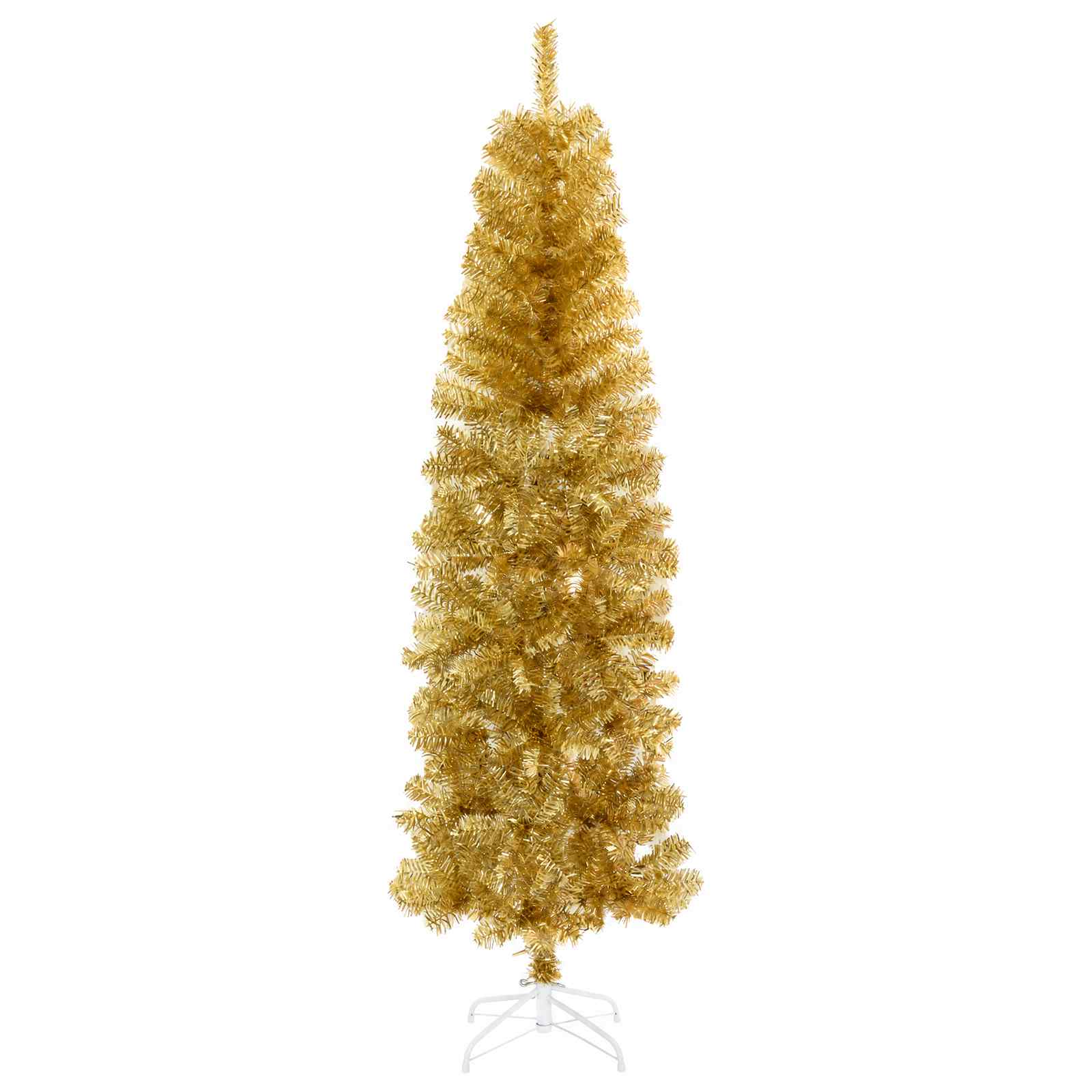 Albero di Natale Slim artificiale con palline 180 cm 300 LED