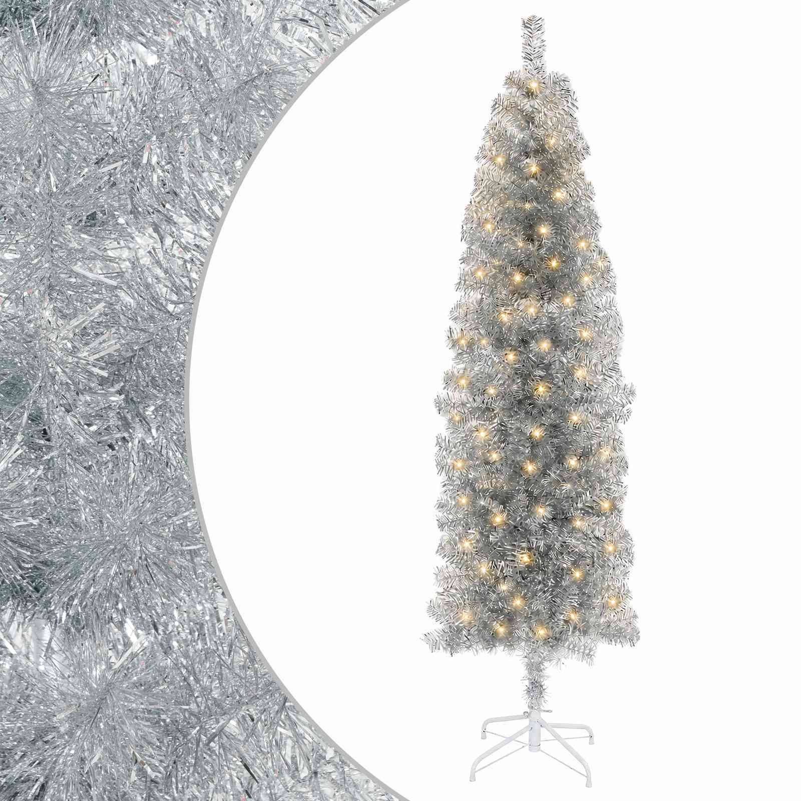 Albero di Natale Artificiale Sottile 210 cm 300 LED