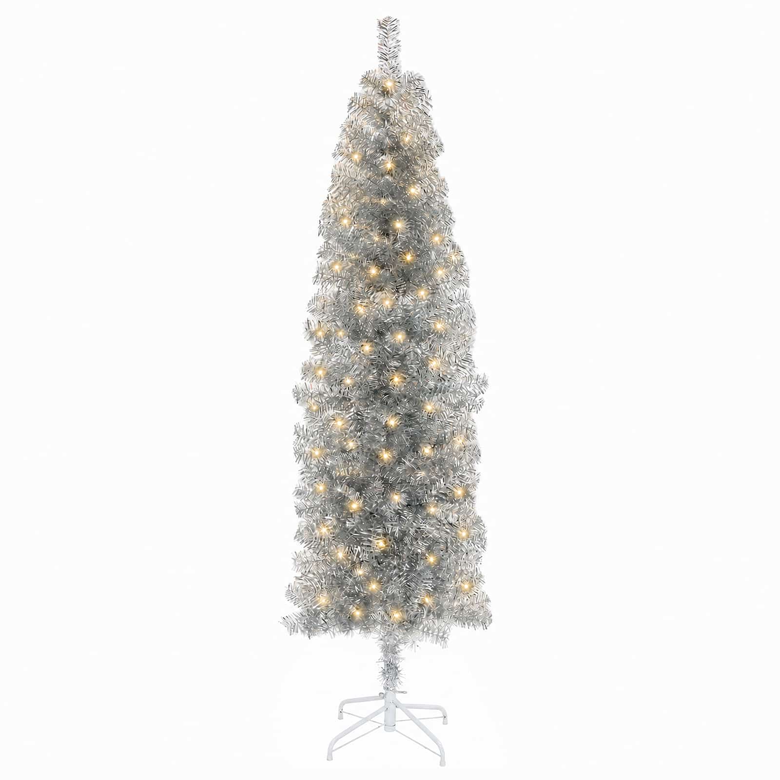 Albero di Natale Artificiale Sottile 210 cm 300 LED