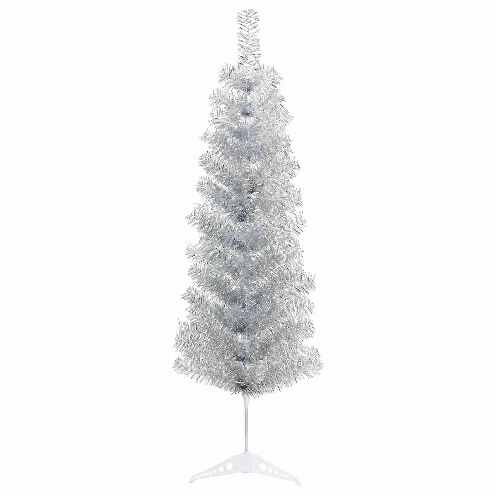 Albero di Natale Artificiale Slim con Palline 120 cm 150 LED