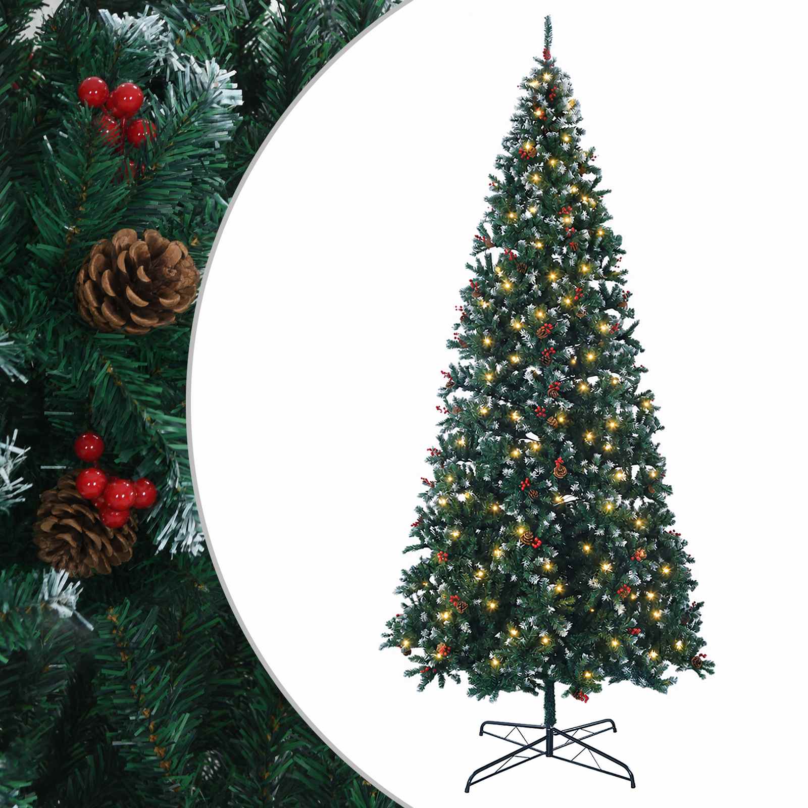 Albero di Natale Artificiale con Rami Pieghevoli 500 cm 900 LED