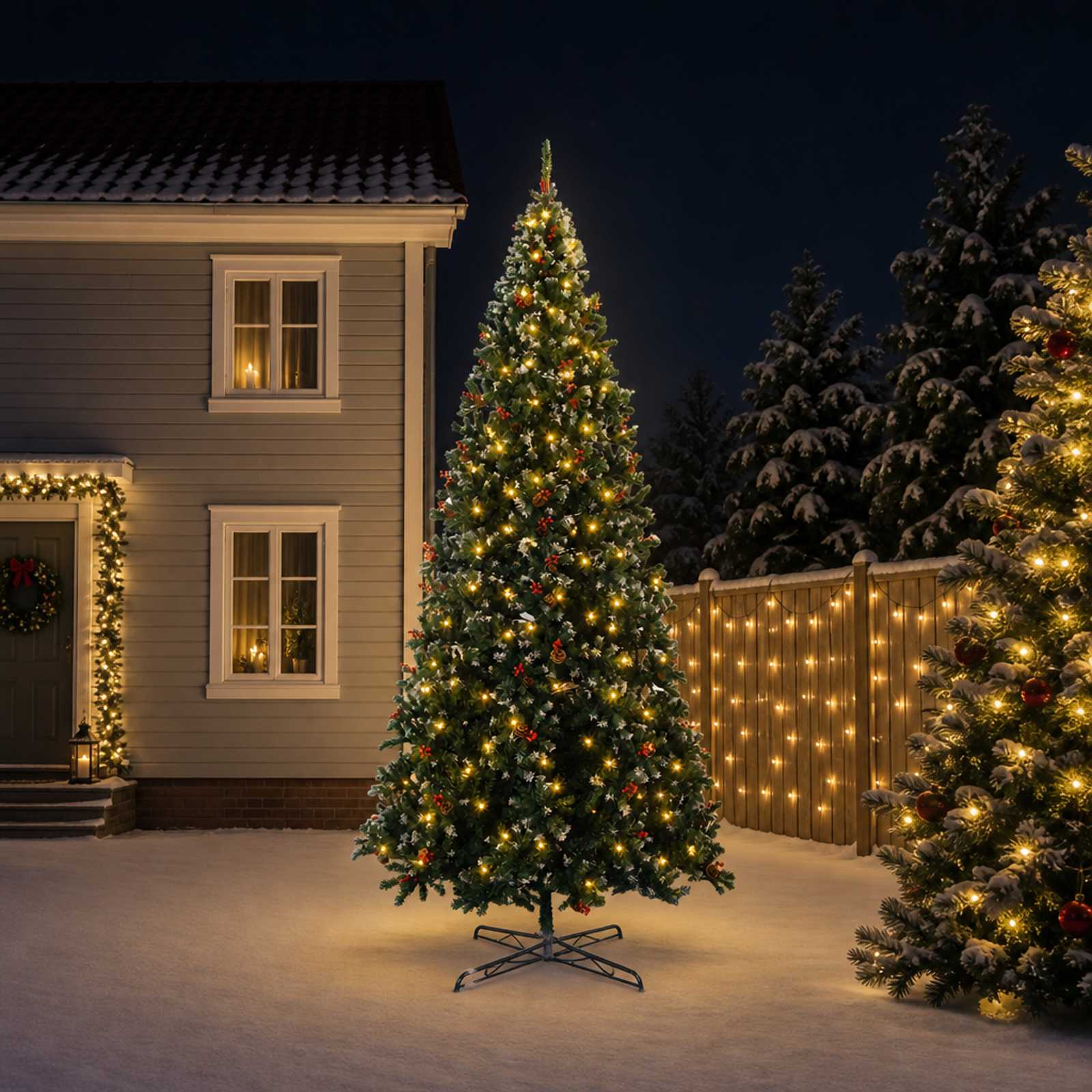 Albero di Natale Artificiale con Rami Pieghevoli 500 cm 900 LED