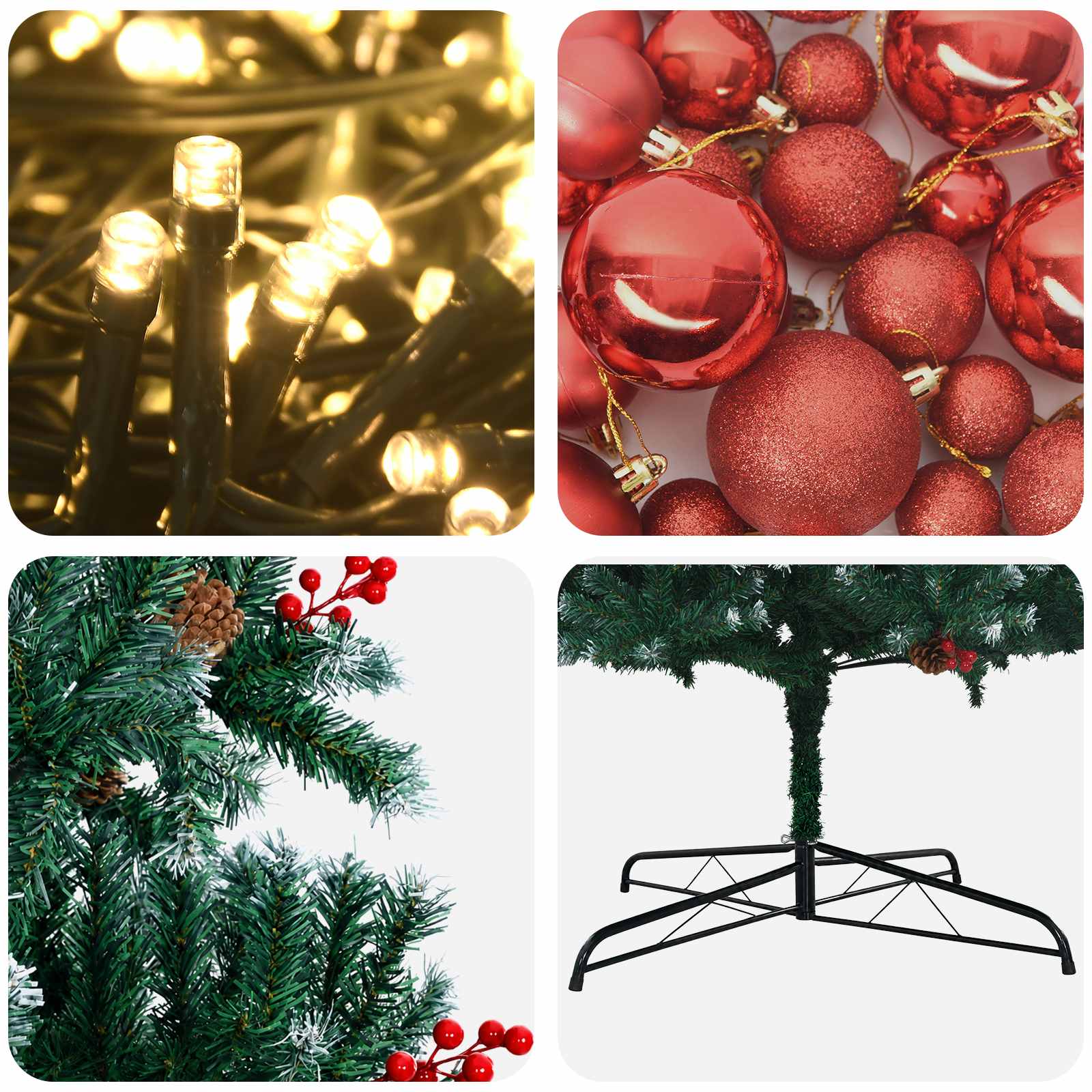 Albero di Natale Artificiale con Rami Pieghevoli 400 cm 600 LED