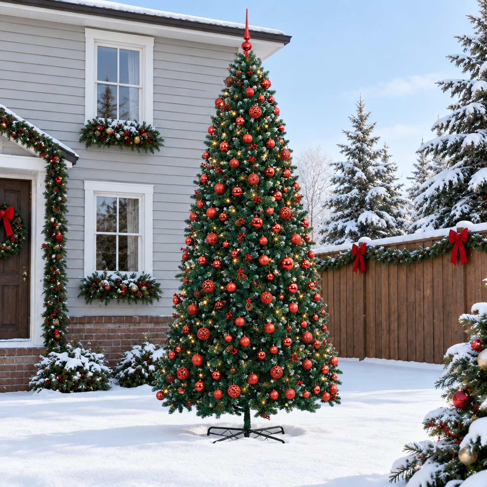 Albero di Natale Artificiale con Rami Pieghevoli 500 cm 900 LED