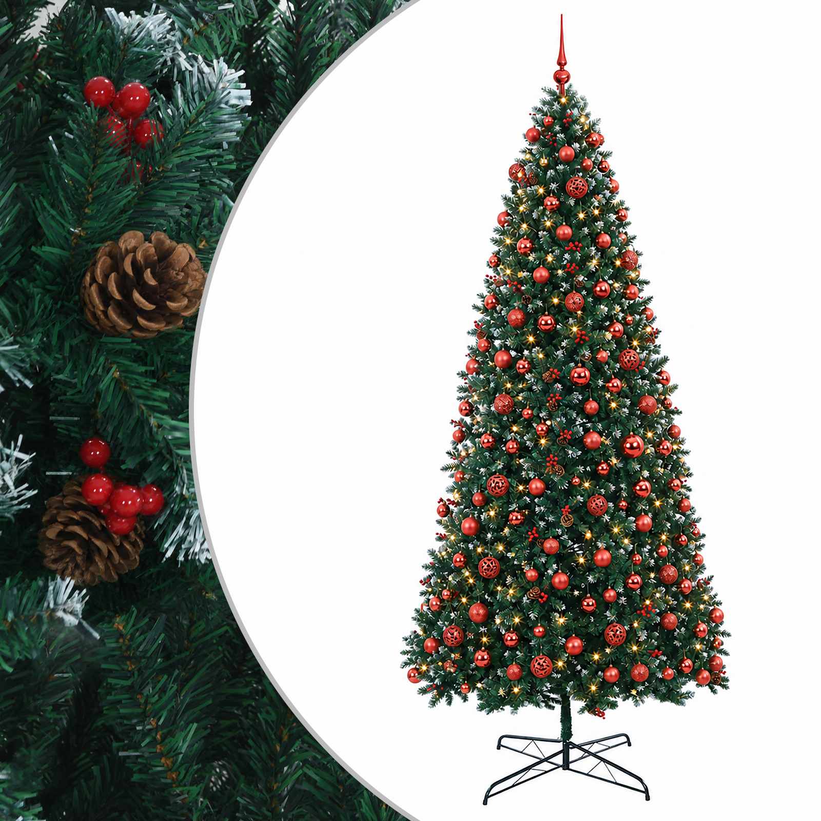 Albero di Natale Artificiale con Rami Pieghevoli 500 cm 900 LED