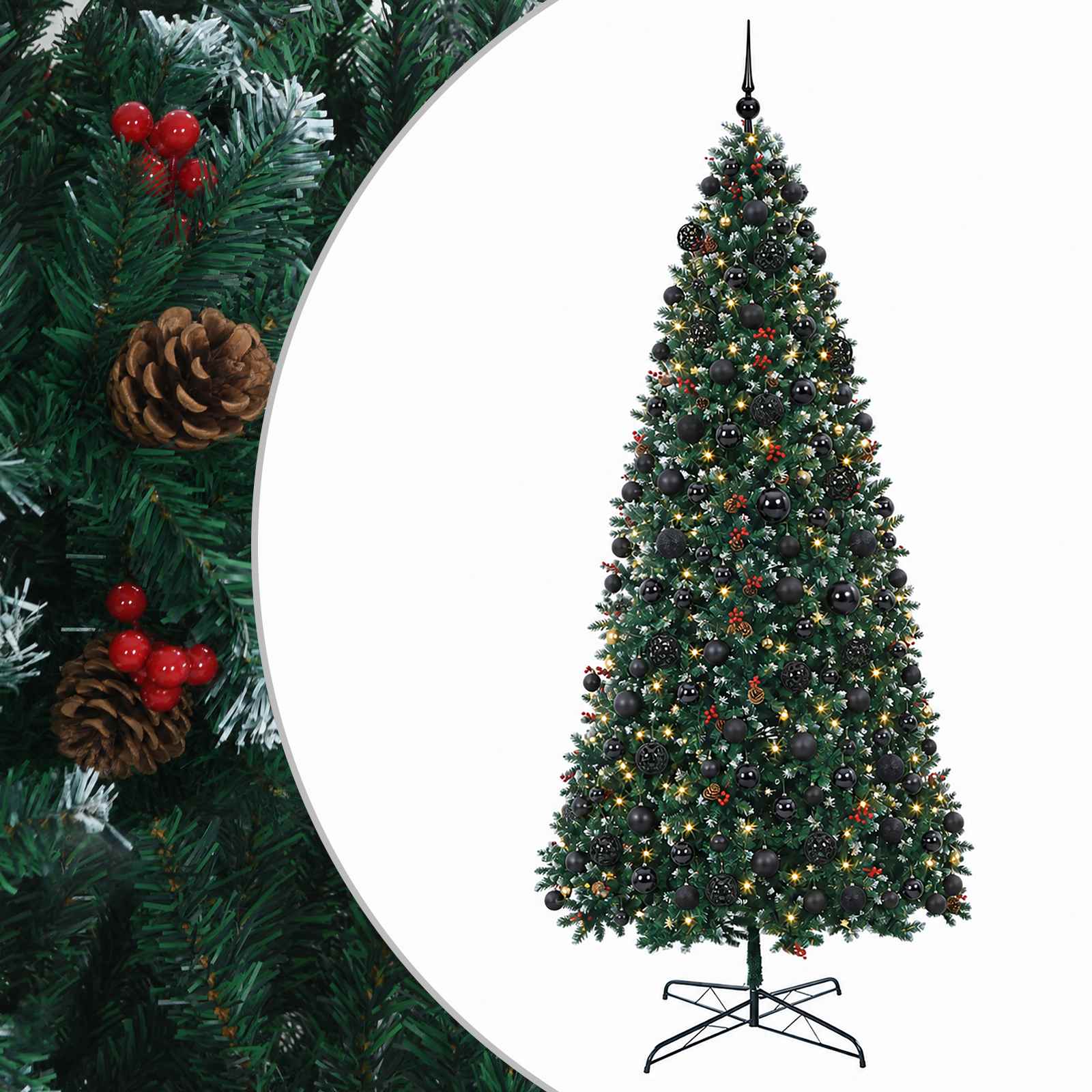 Albero di Natale Artificiale con Rami Pieghevoli 400 cm 600 LED