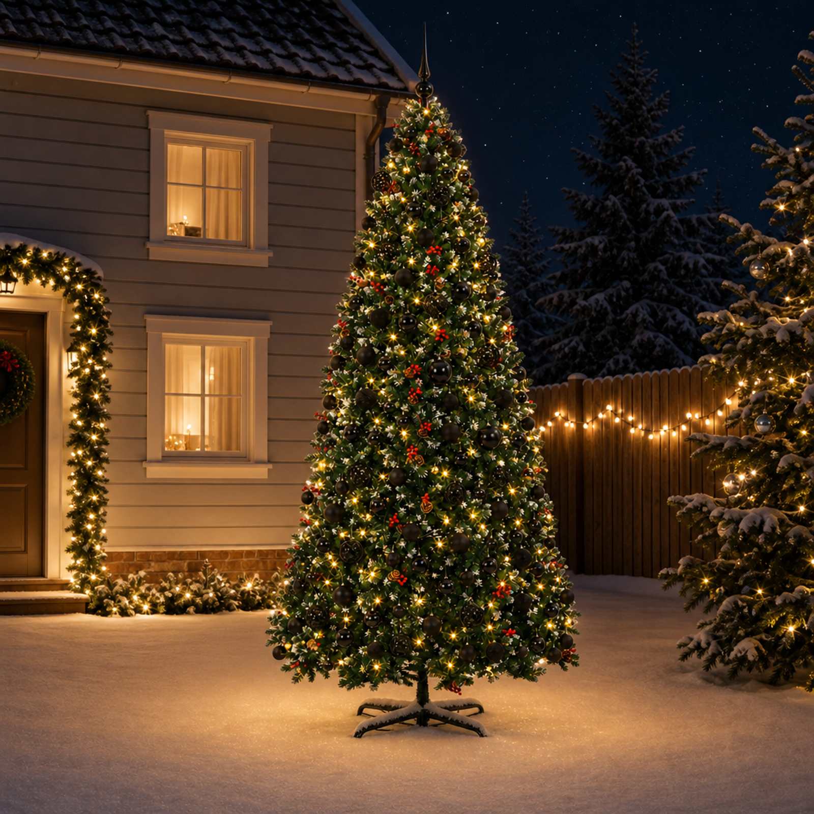Albero di Natale Artificiale con Rami Pieghevoli 400 cm 600 LED