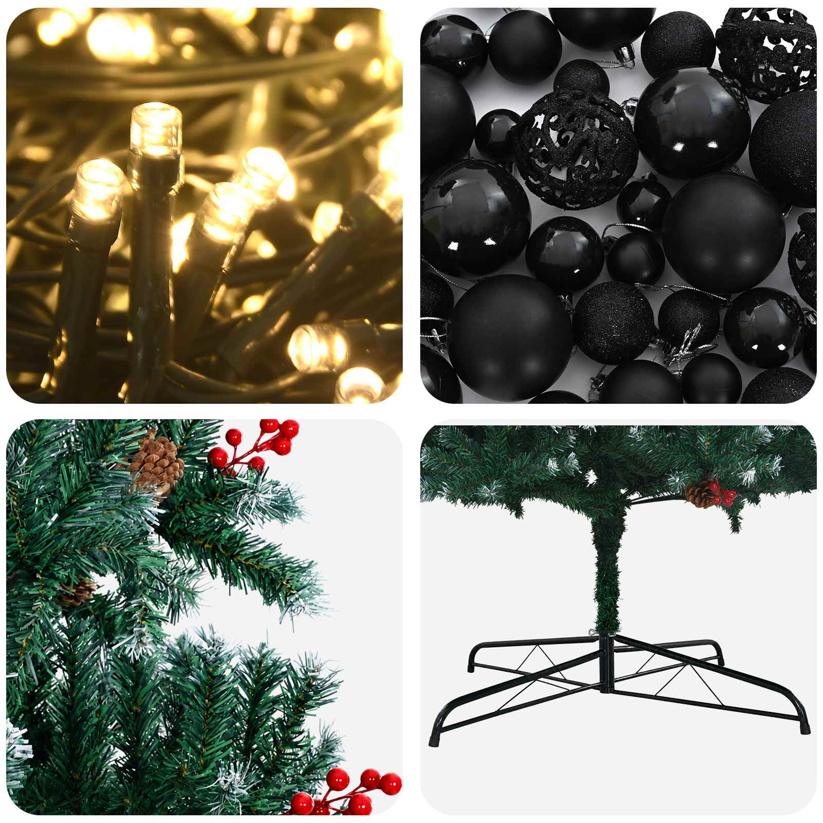 Albero di Natale Artificiale con Rami Pieghevoli 400 cm 600 LED