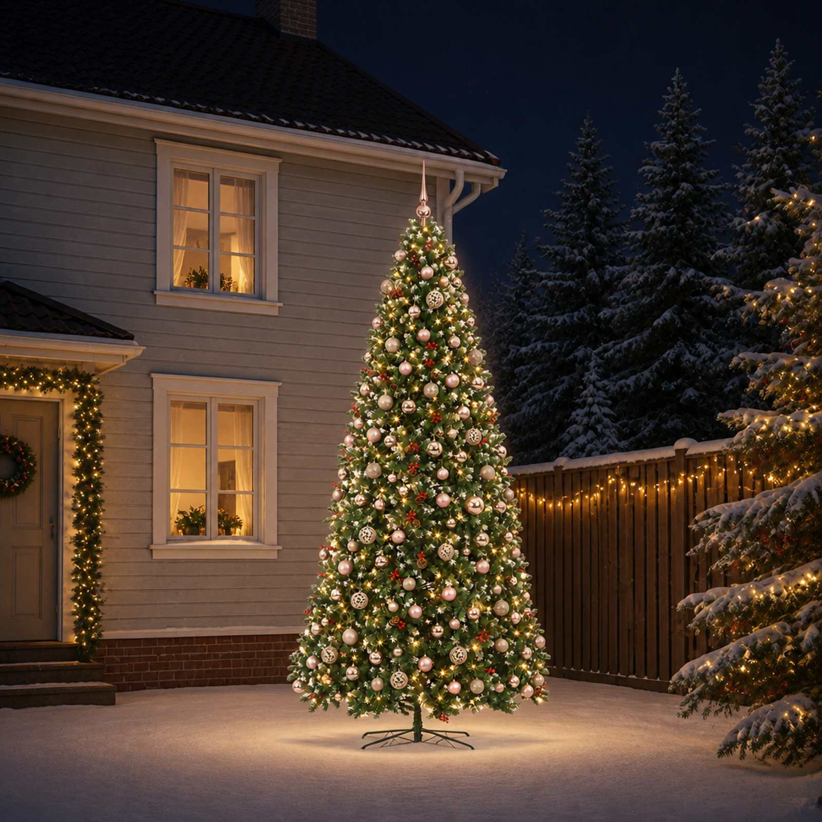 Albero di Natale Artificiale con Rami Pieghevoli 500 cm 900 LED