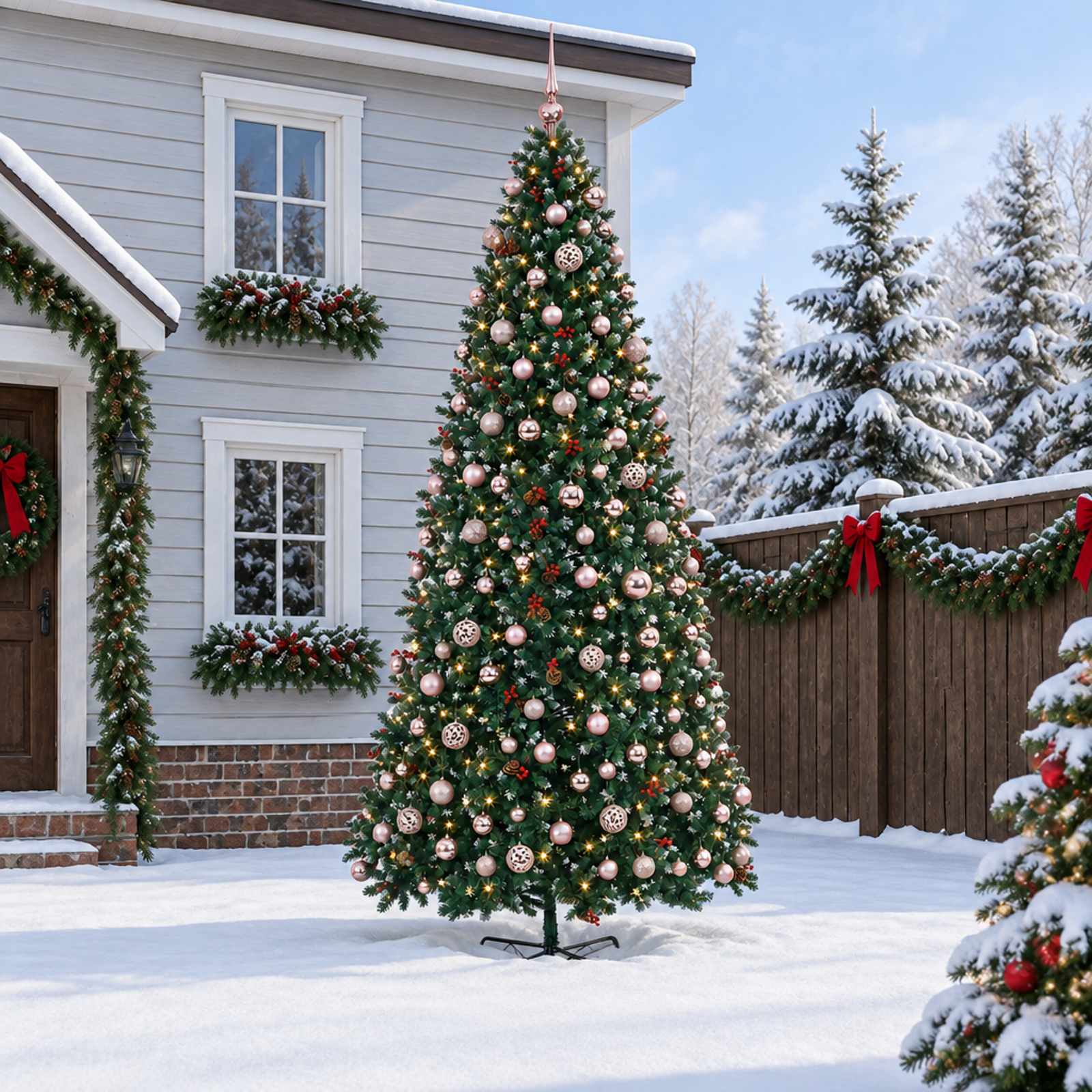 Albero di Natale Artificiale con Rami Pieghevoli 500 cm 900 LED