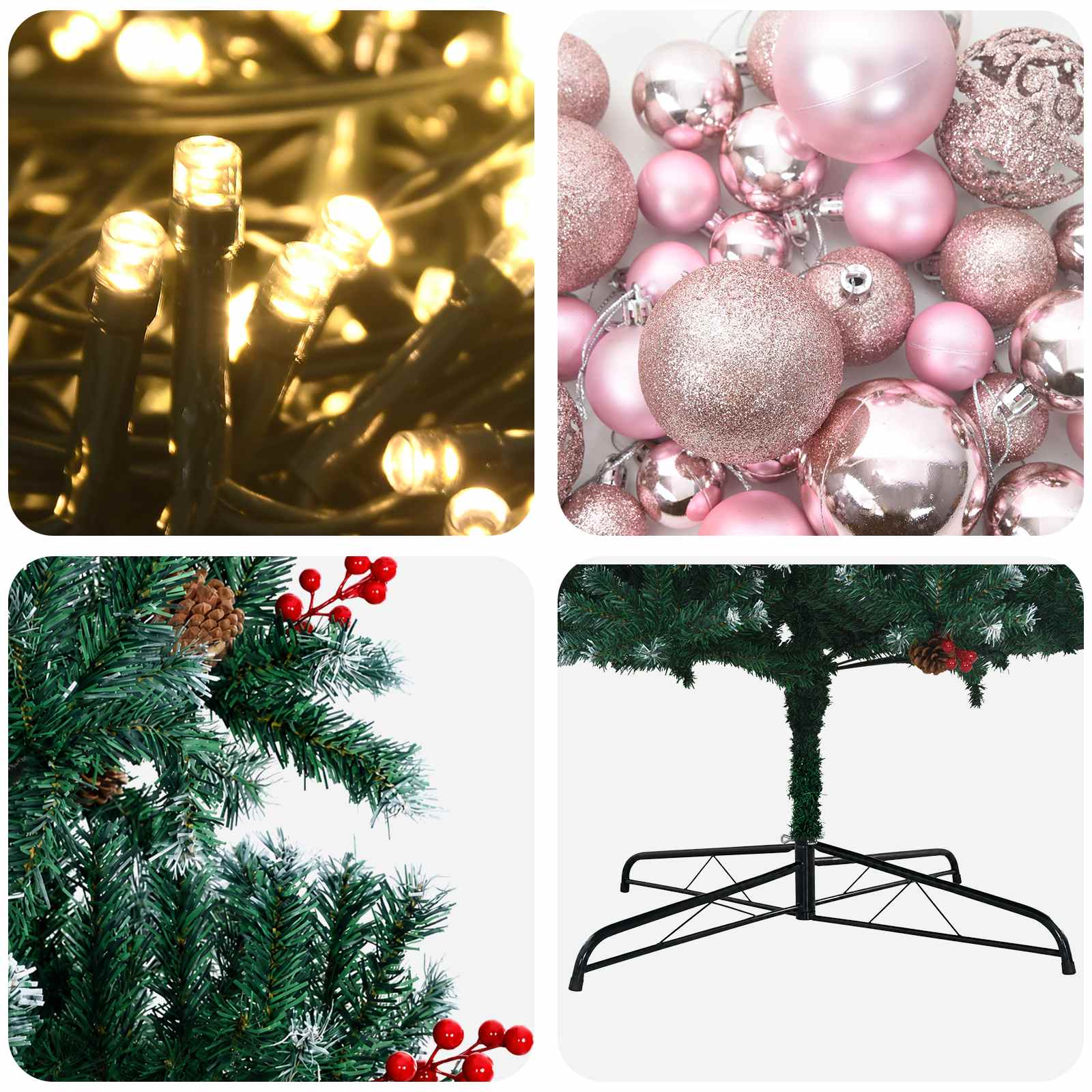 Albero di Natale Artificiale con Rami Pieghevoli 500 cm 900 LED