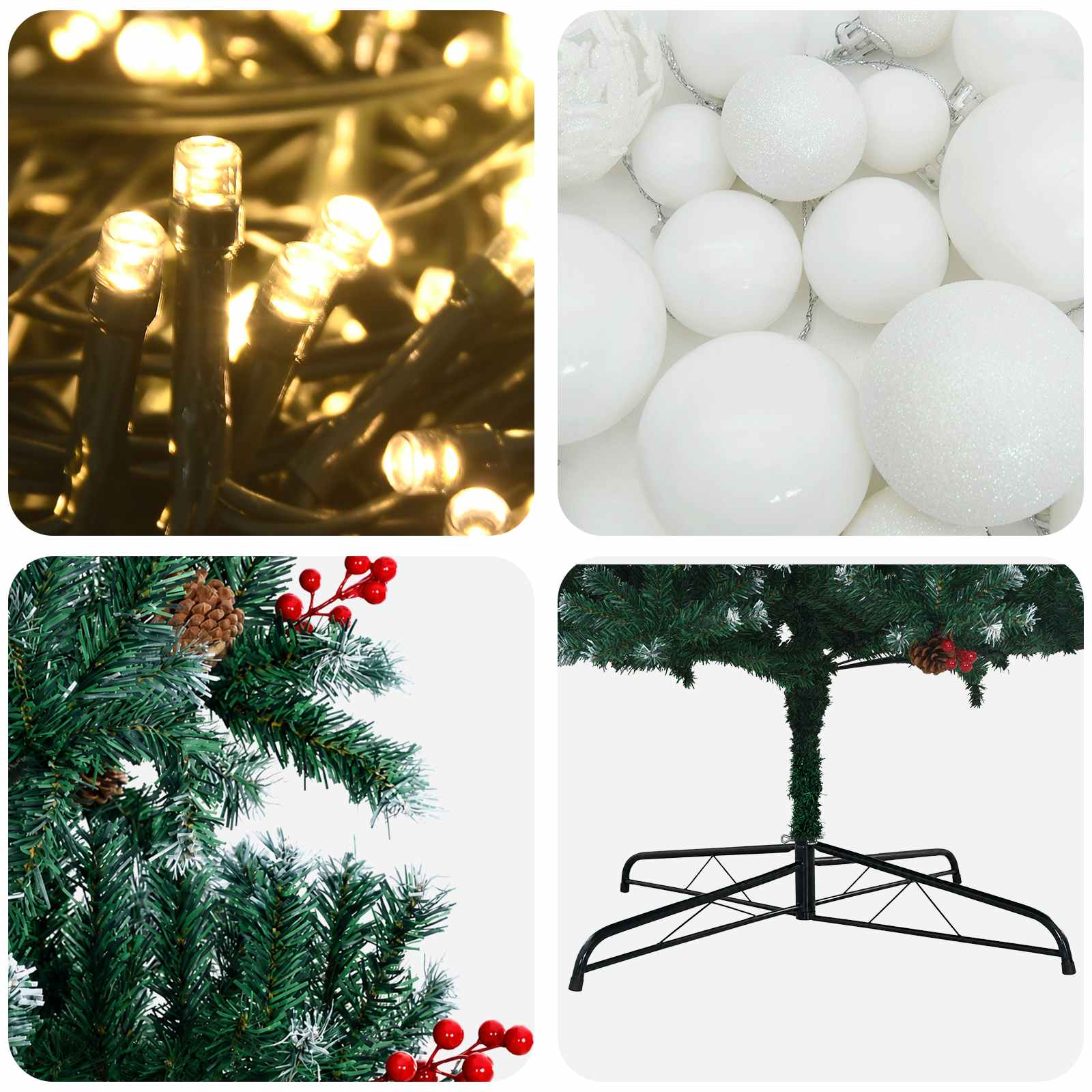 Albero di Natale Artificiale con Rami Pieghevoli 500 cm 900 LED