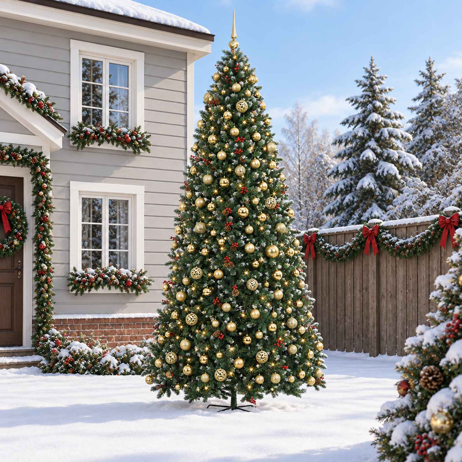 Albero di Natale Artificiale con Rami Pieghevoli 400 cm 600 LED