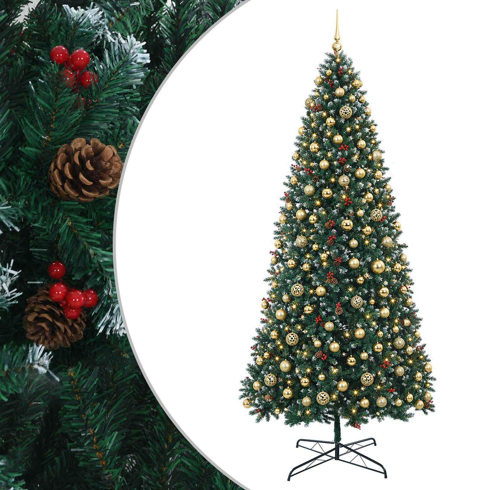 Albero di Natale Artificiale con Rami Pieghevoli 400 cm 600 LED