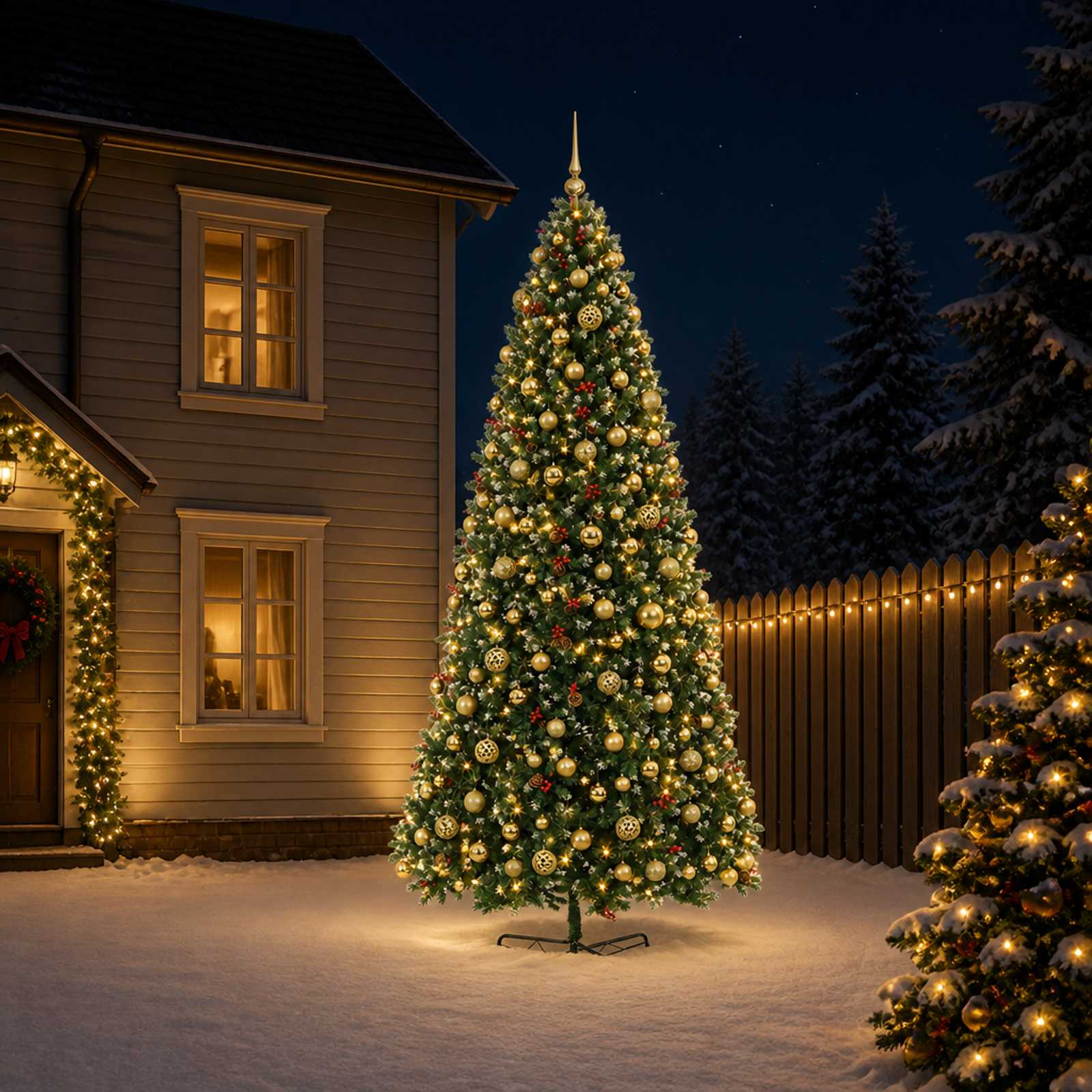 Albero di Natale Artificiale con Rami Pieghevoli 400 cm 600 LED