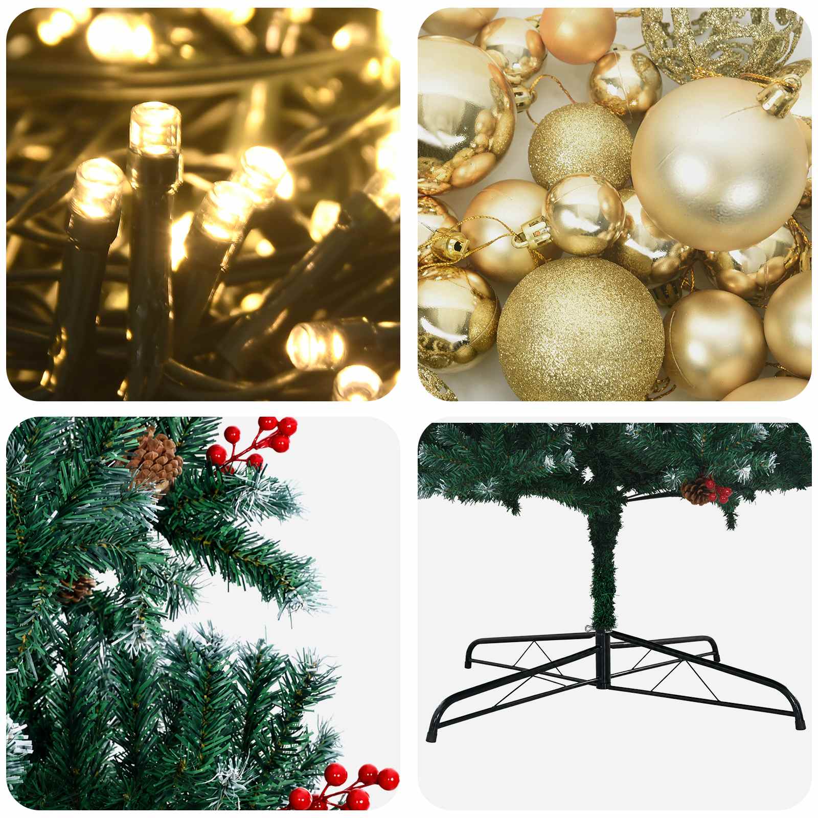 Albero di Natale Artificiale con Rami Pieghevoli 400 cm 600 LED
