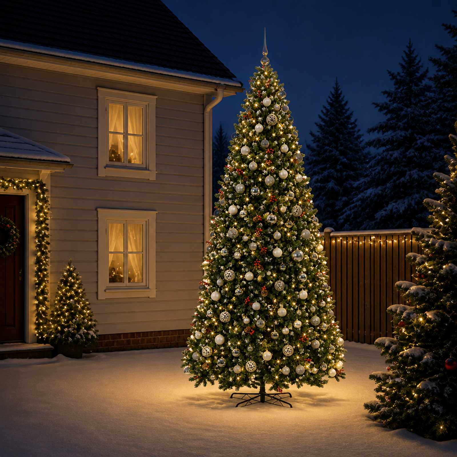 Albero di Natale Artificiale con Rami Pieghevoli 400 cm 600 LED