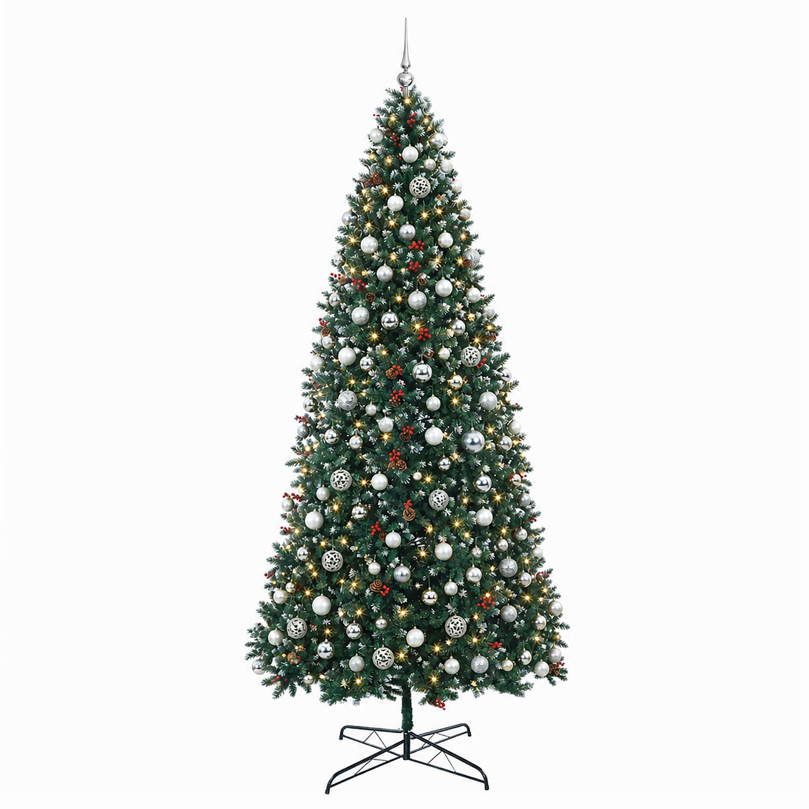 Albero di Natale Artificiale con Rami Pieghevoli 400 cm 600 LED