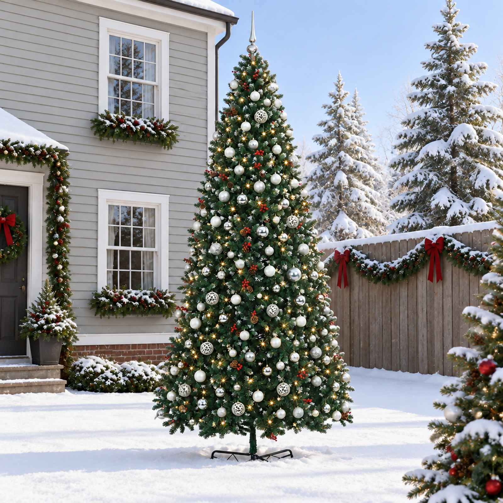 Albero di Natale Artificiale con Rami Pieghevoli 500 cm 900 LED