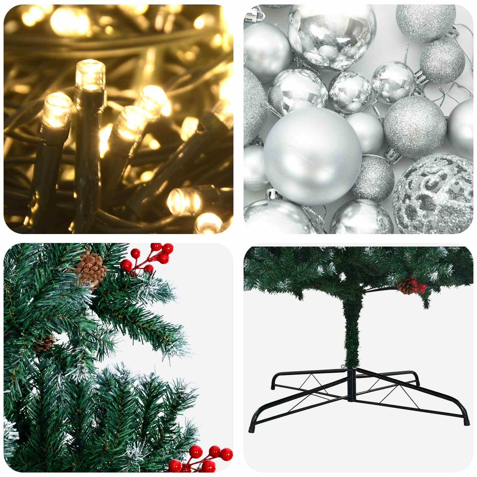 Albero di Natale Artificiale con Rami Pieghevoli 500 cm 900 LED