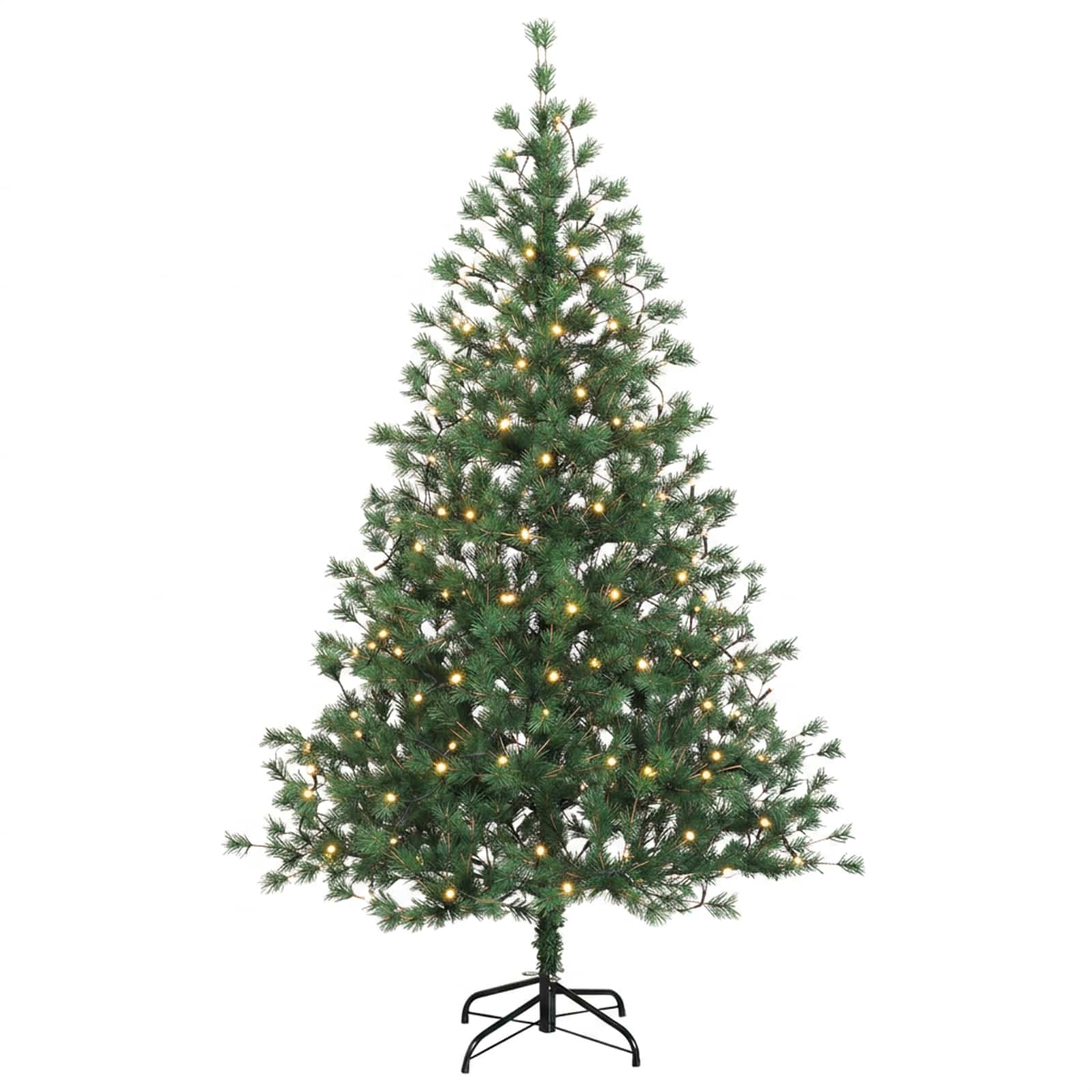 Albero di Natale Artificiale con Rami Pieghevoli 150 cm 150 LED