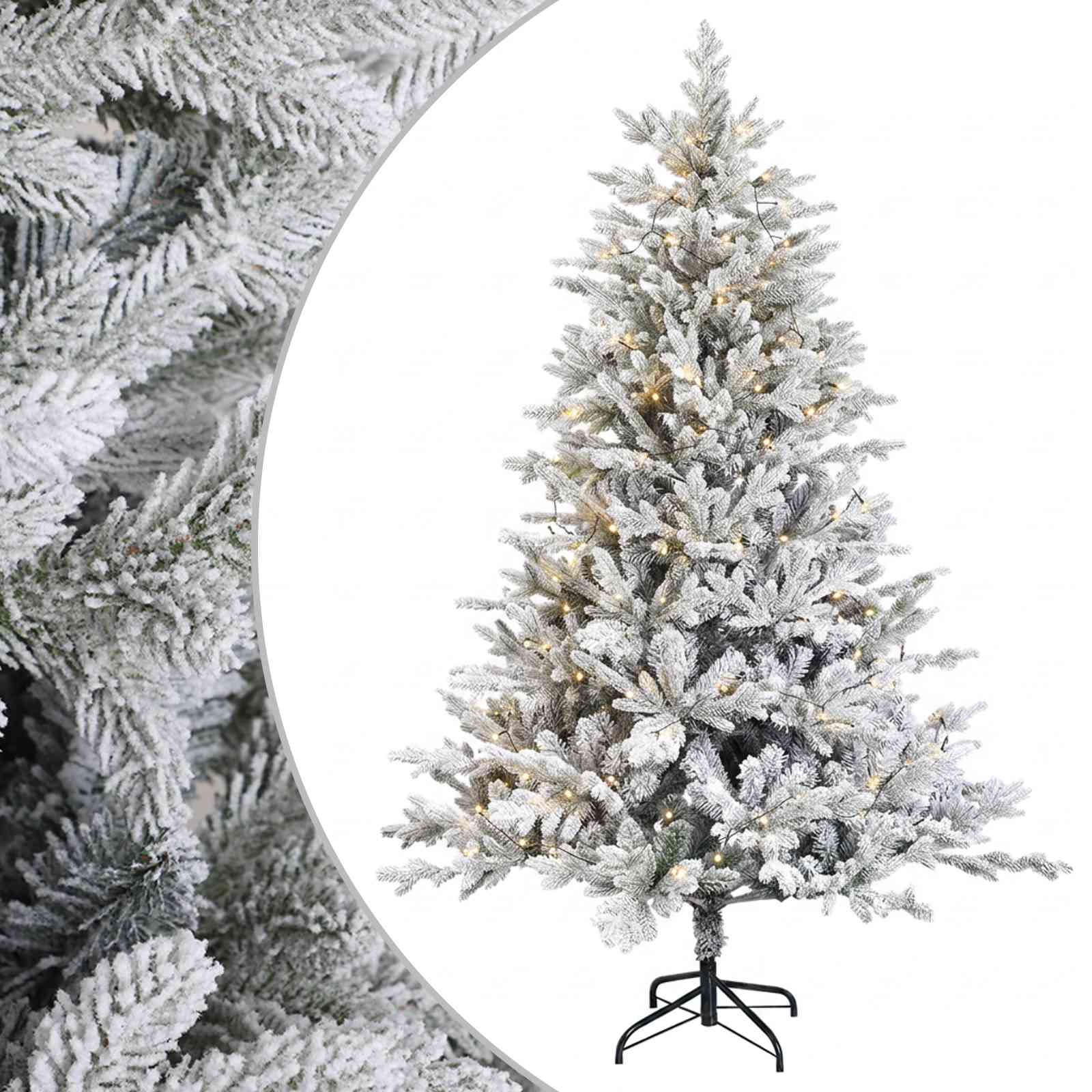 Albero di Natale Artificiale con Rami Pieghevoli 150 cm 150 LED