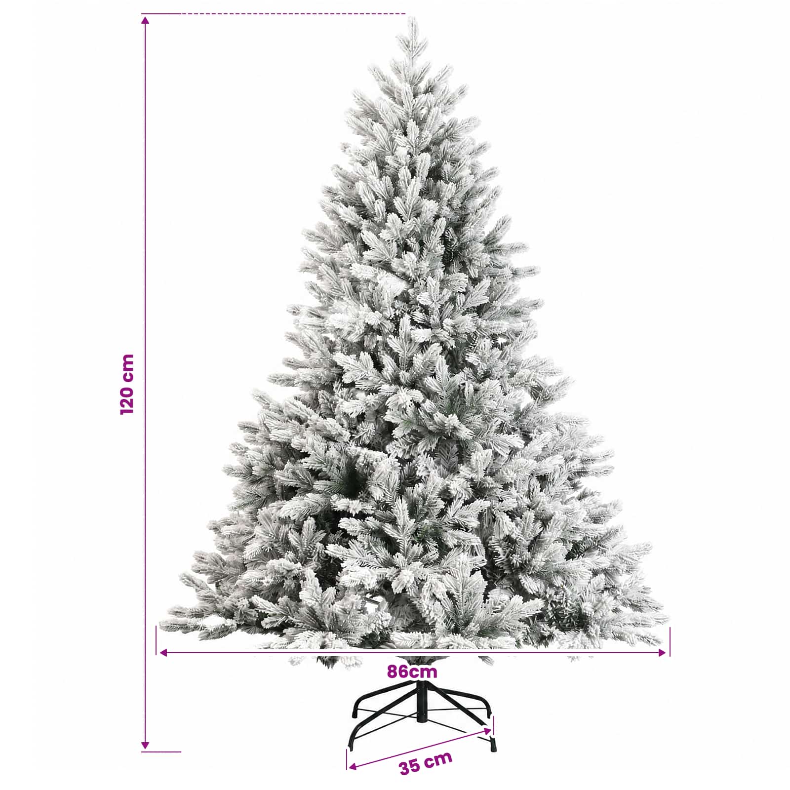 Albero di Natale Artificiale con Rami Pieghevoli 120 cm 150 LED