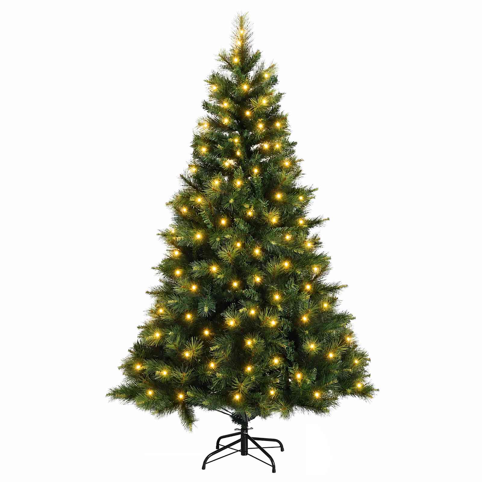 Albero di Natale Artificiale con Rami Pieghevoli 120 cm 150 LED
