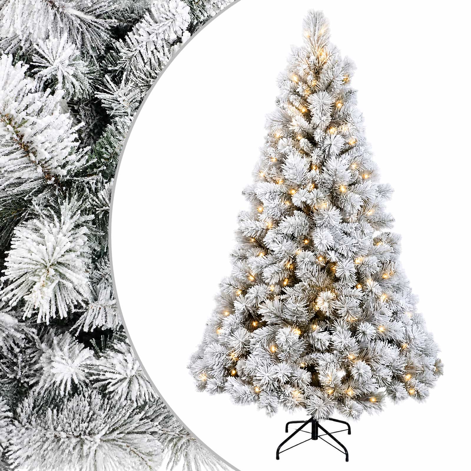 Albero di Natale Artificiale con Rami Pieghevoli 150 cm 150 LED
