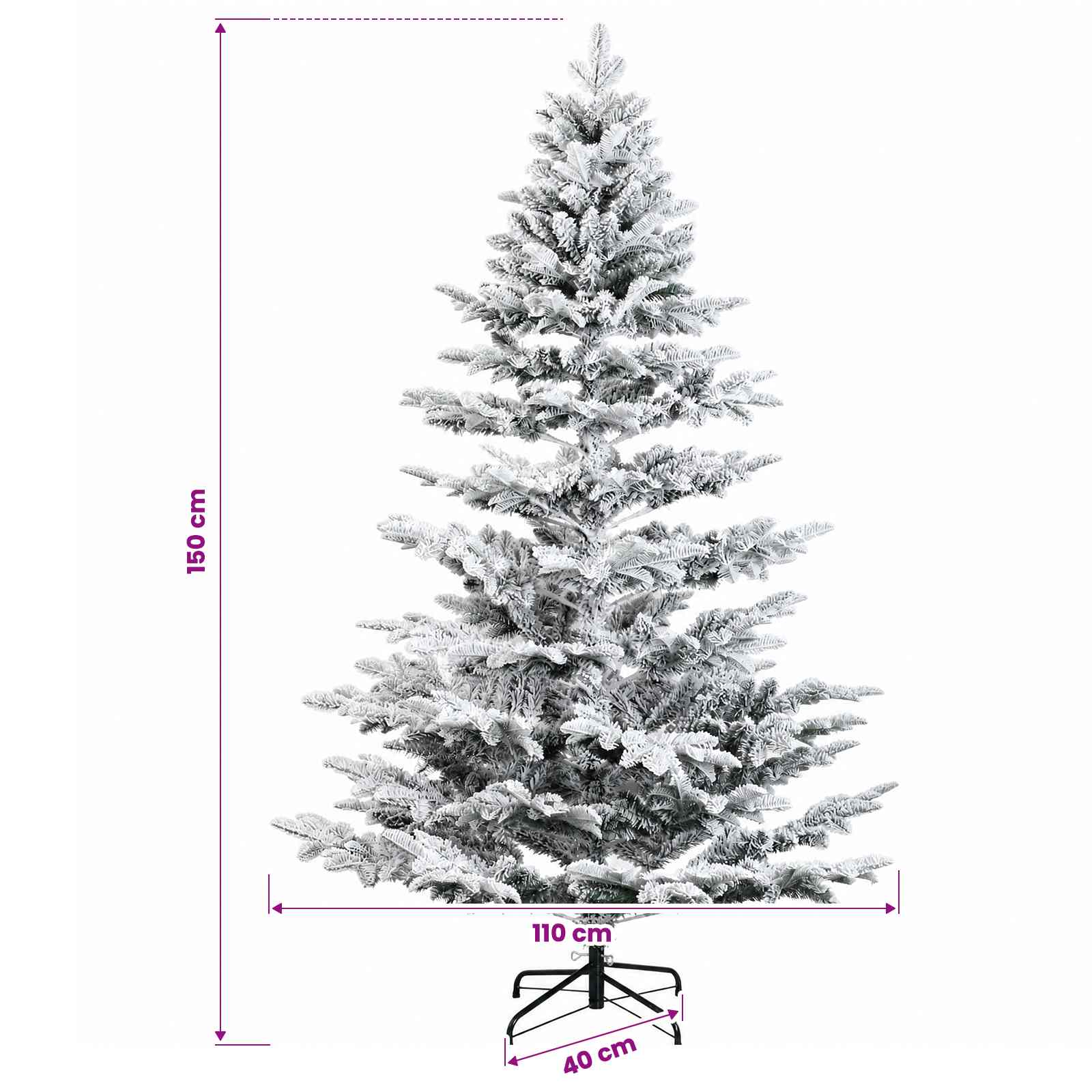 Albero di Natale Artificiale con Rami Pieghevoli 150 cm 150 LED
