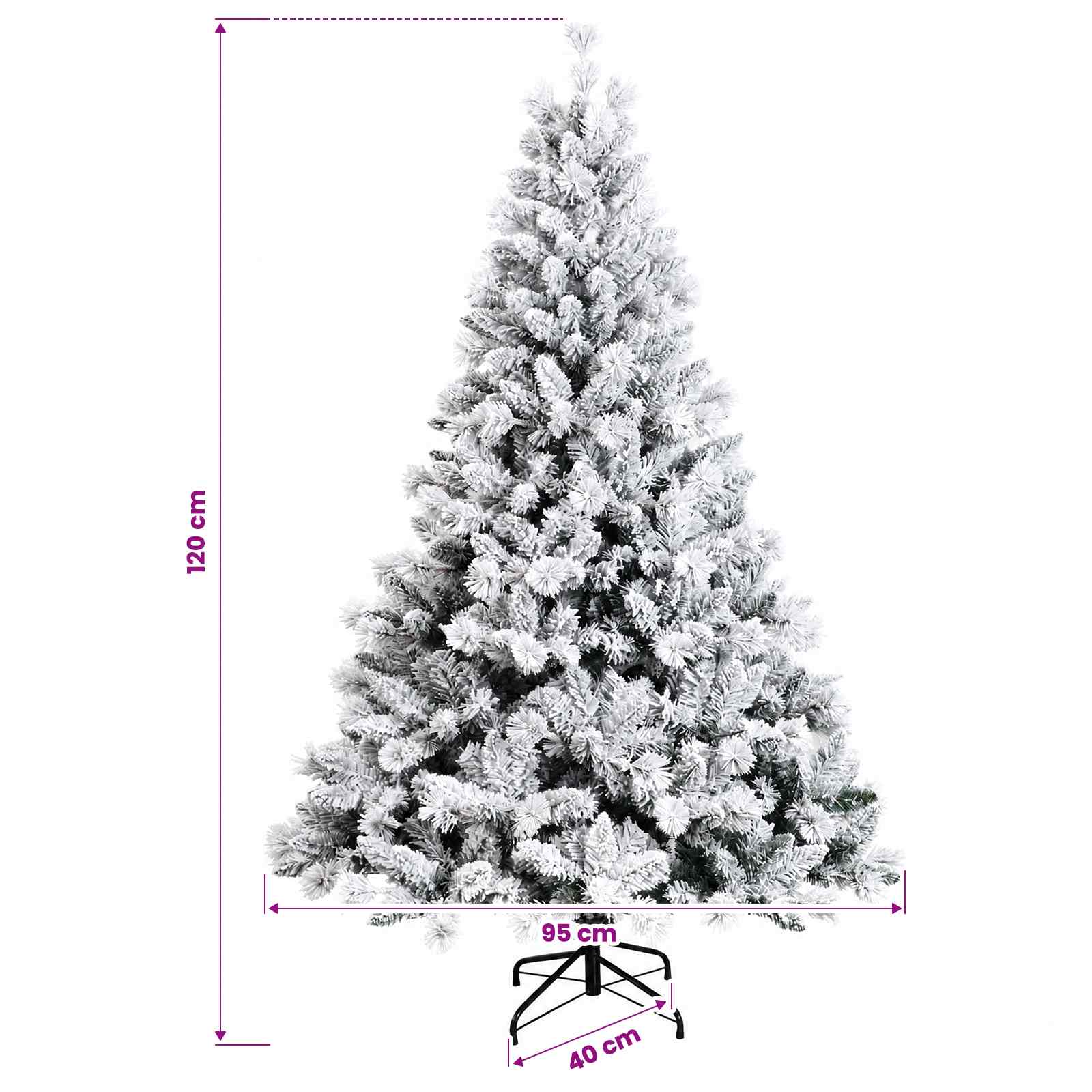 Albero di Natale Artificiale con Rami Pieghevoli 120 cm 150 LED
