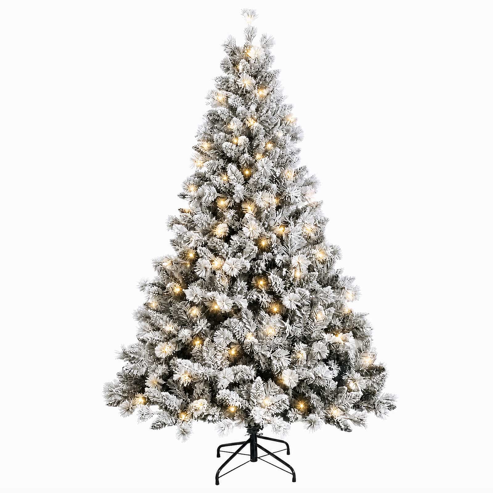 Albero di Natale Artificiale con Rami Pieghevoli 150 cm 150 LED