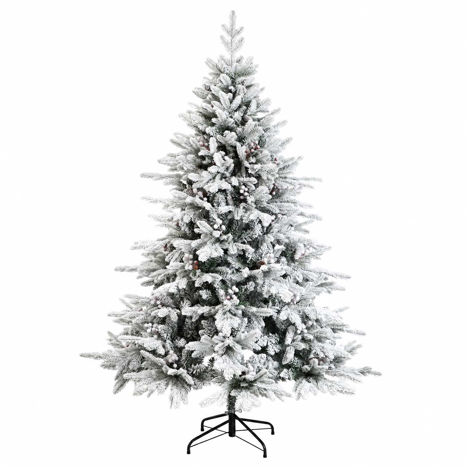 Albero di Natale Artificiale con Rami Pieghevoli 150 cm 150 LED