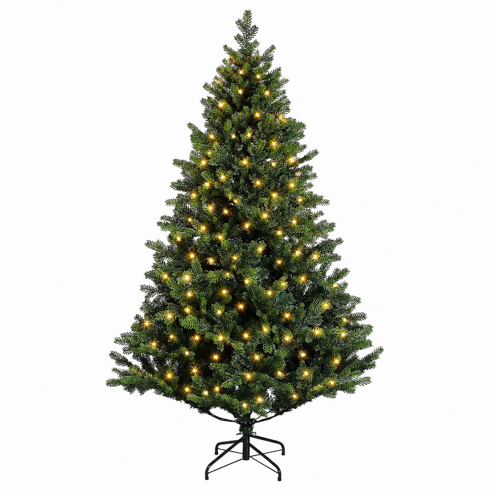 Albero di Natale Artificiale con Rami Pieghevoli 120 cm 150 LED