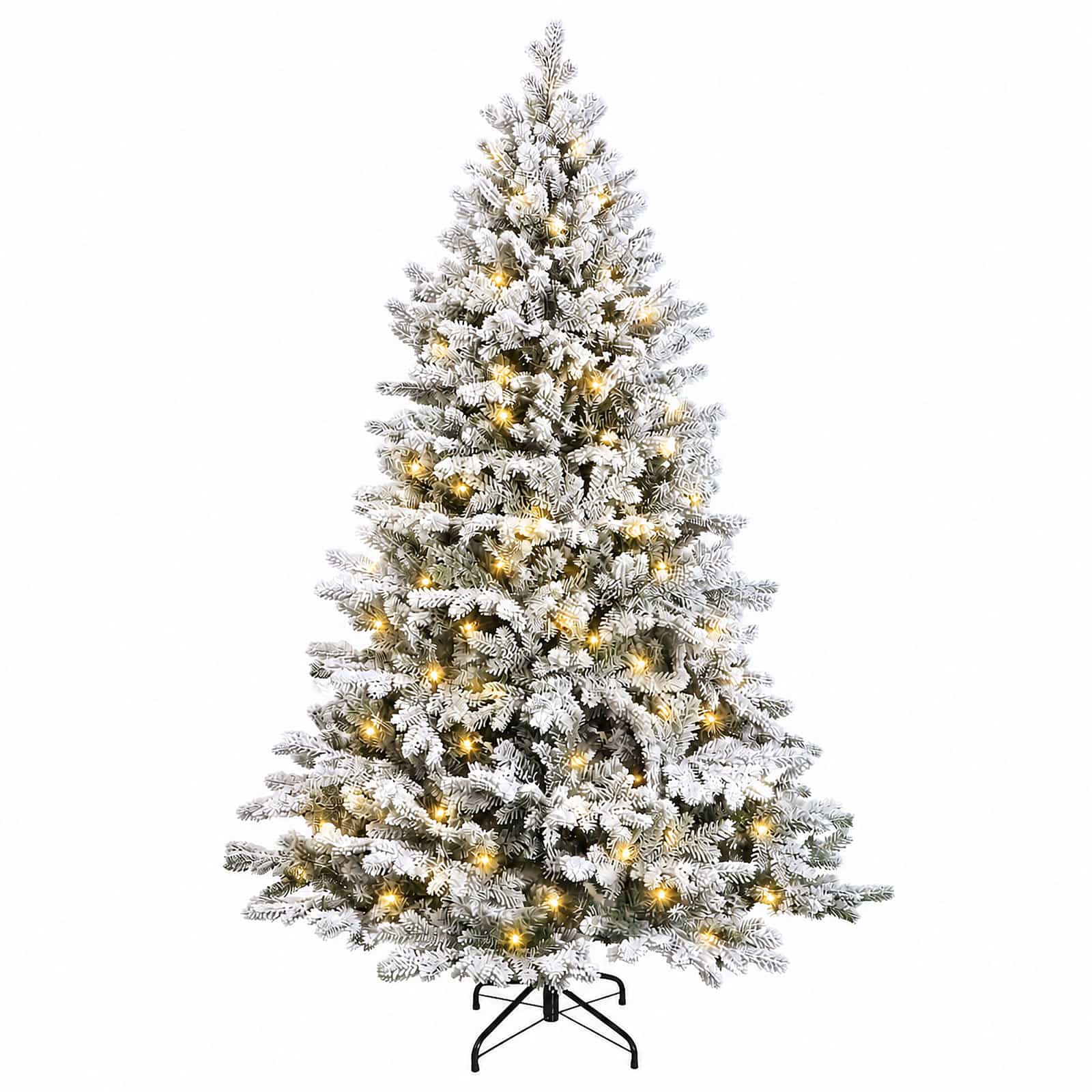 Albero di Natale Artificiale con Rami Pieghevoli 150 cm 150 LED