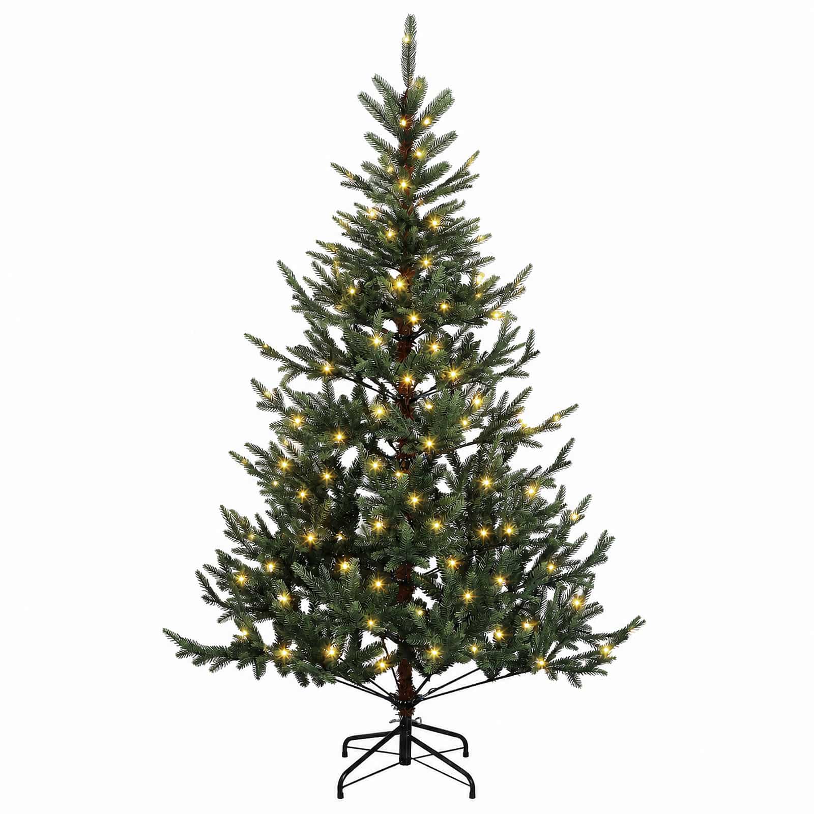 Albero di Natale Artificiale con Rami Pieghevoli 150 cm 150 LED