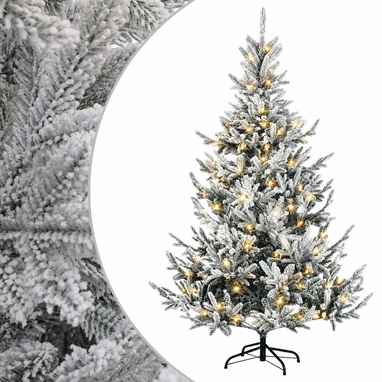 Albero di Natale Artificiale con Rami Pieghevoli 120 cm 150 LED