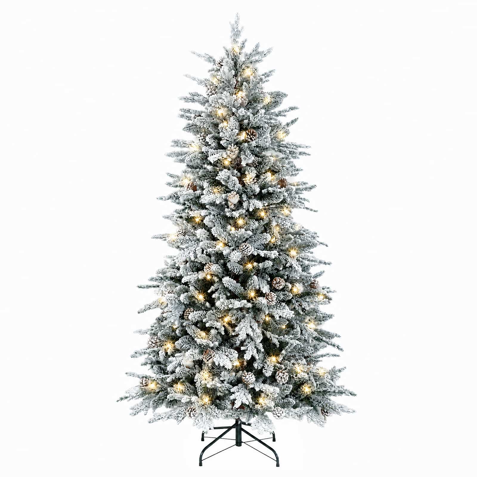 Albero di Natale Artificiale con Rami Pieghevoli 120 cm 150 LED