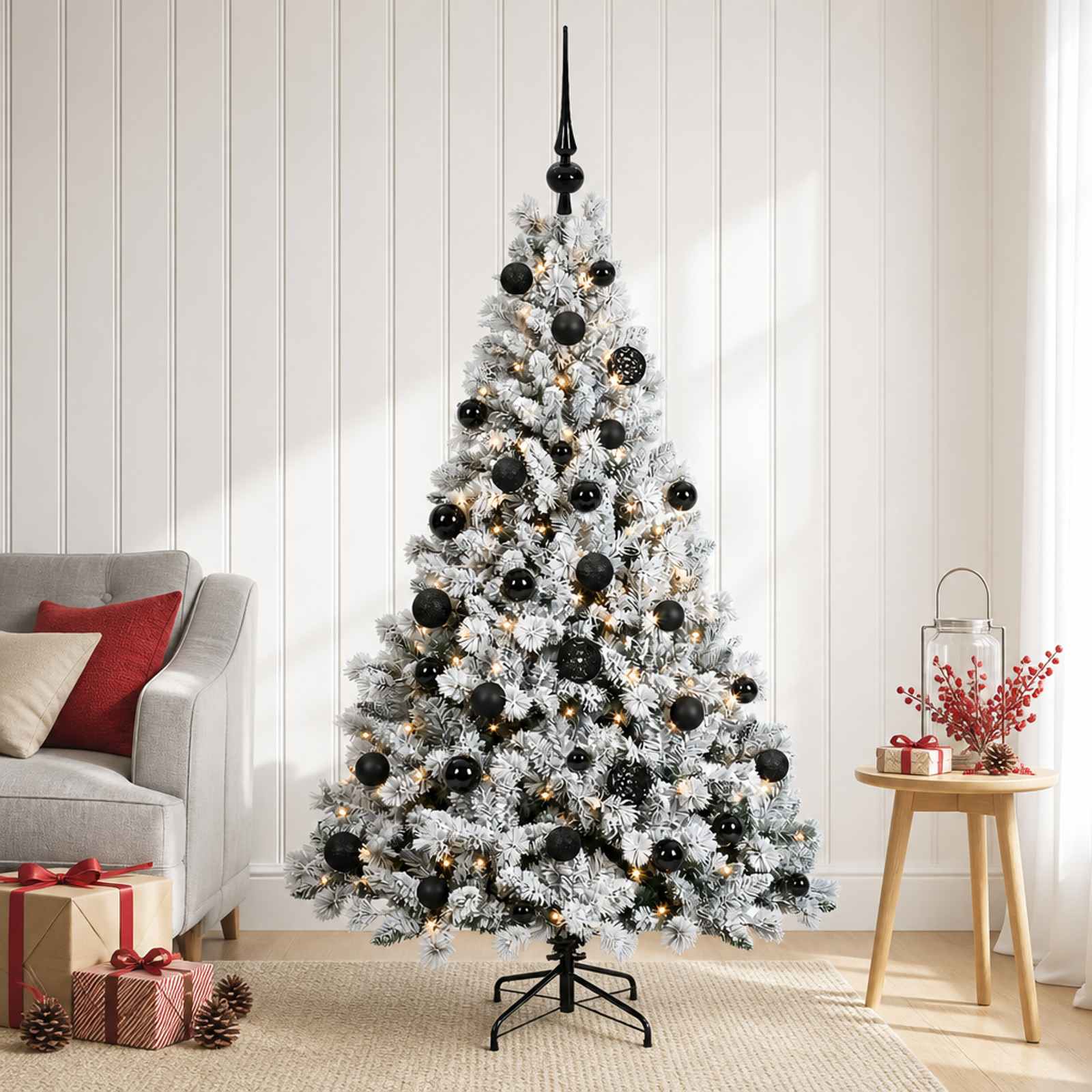 Albero di Natale Artificiale con Palline 120 cm 150 LED