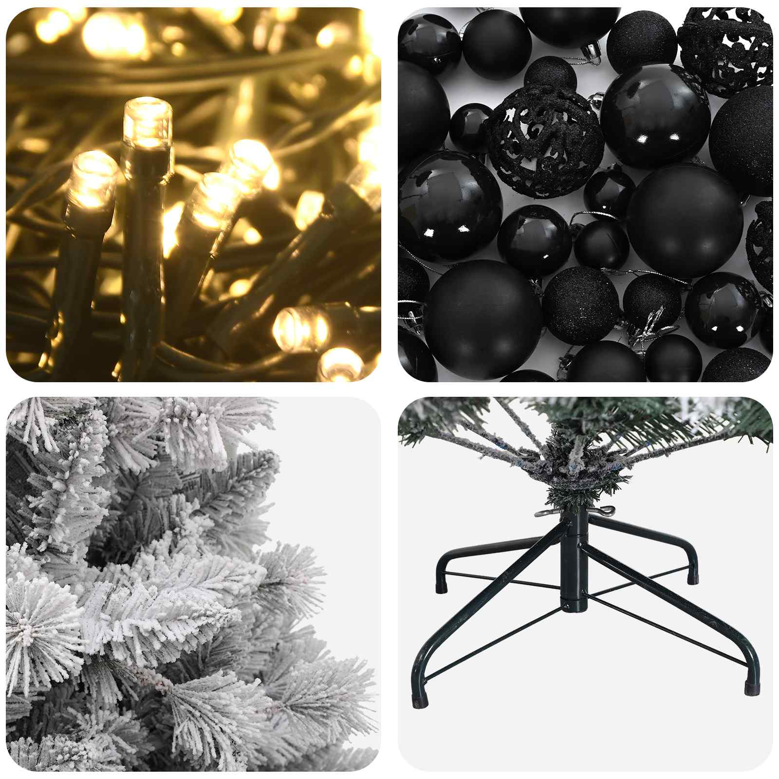 Albero di Natale Artificiale con Palline 120 cm 150 LED