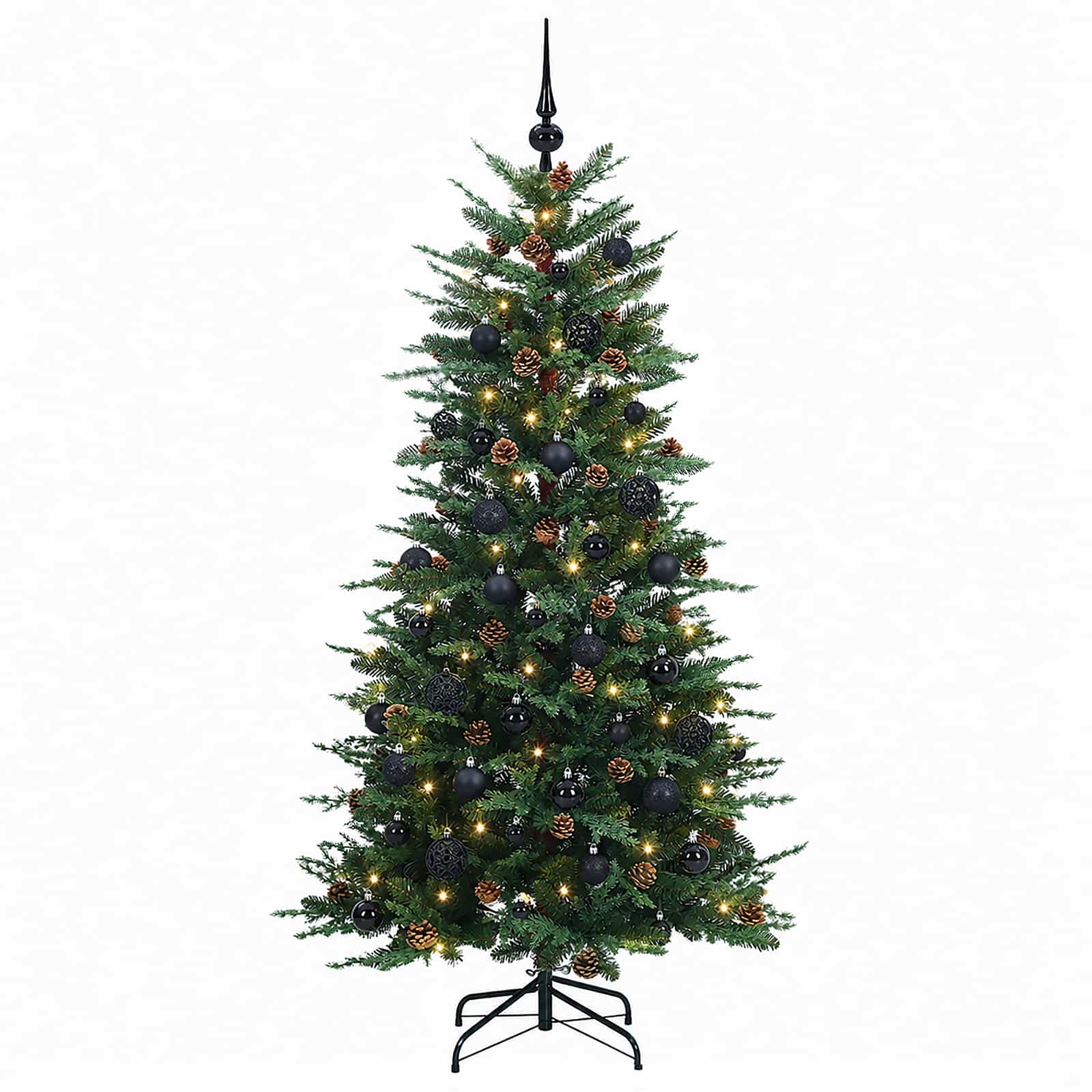 Albero di Natale Artificiale con Rami Pieghevoli 120 cm 150 LED