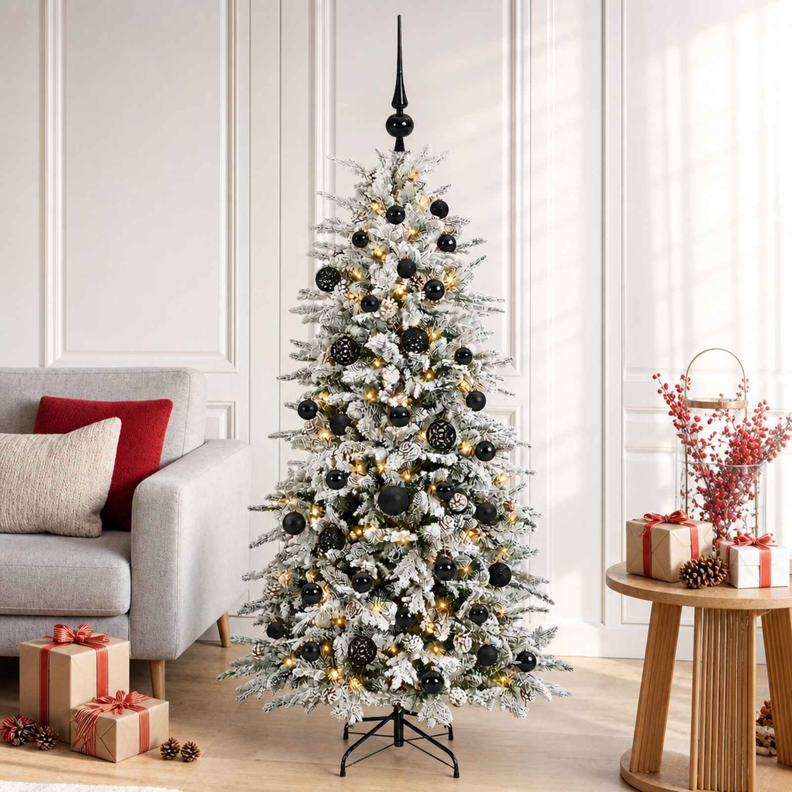 Albero di Natale Artificiale con Rami Pieghevoli 120 cm 150 LED