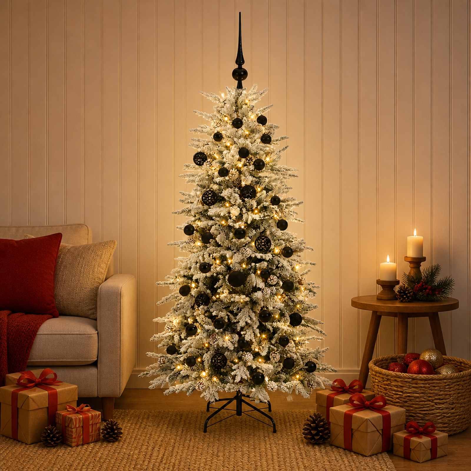 Albero di Natale Artificiale con Rami Pieghevoli 150 cm 150 LED