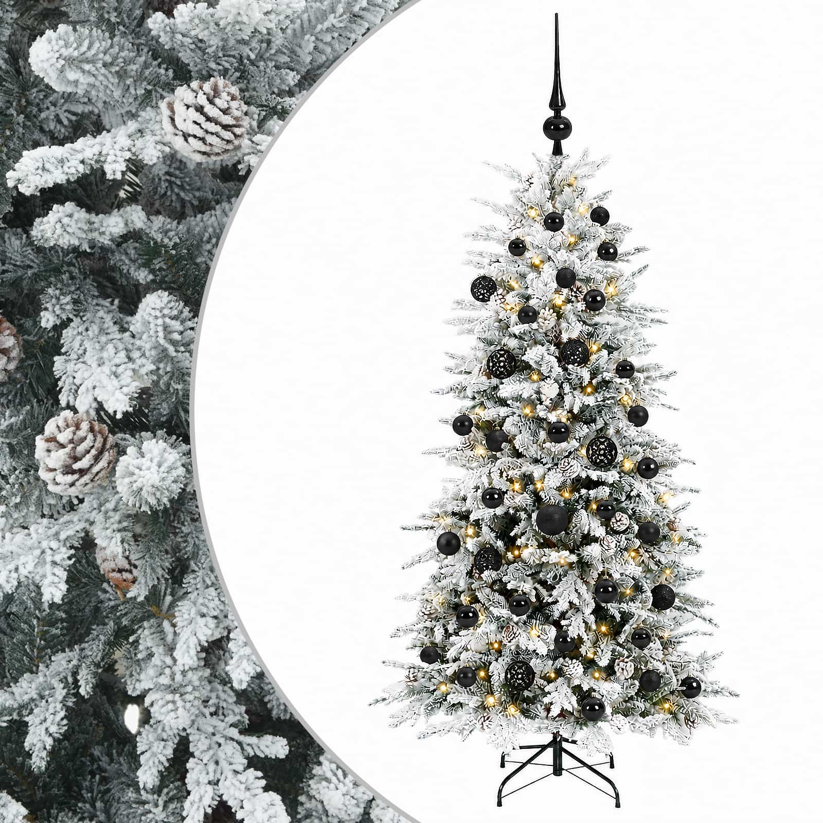 Albero di Natale Artificiale con Rami Pieghevoli 150 cm 150 LED