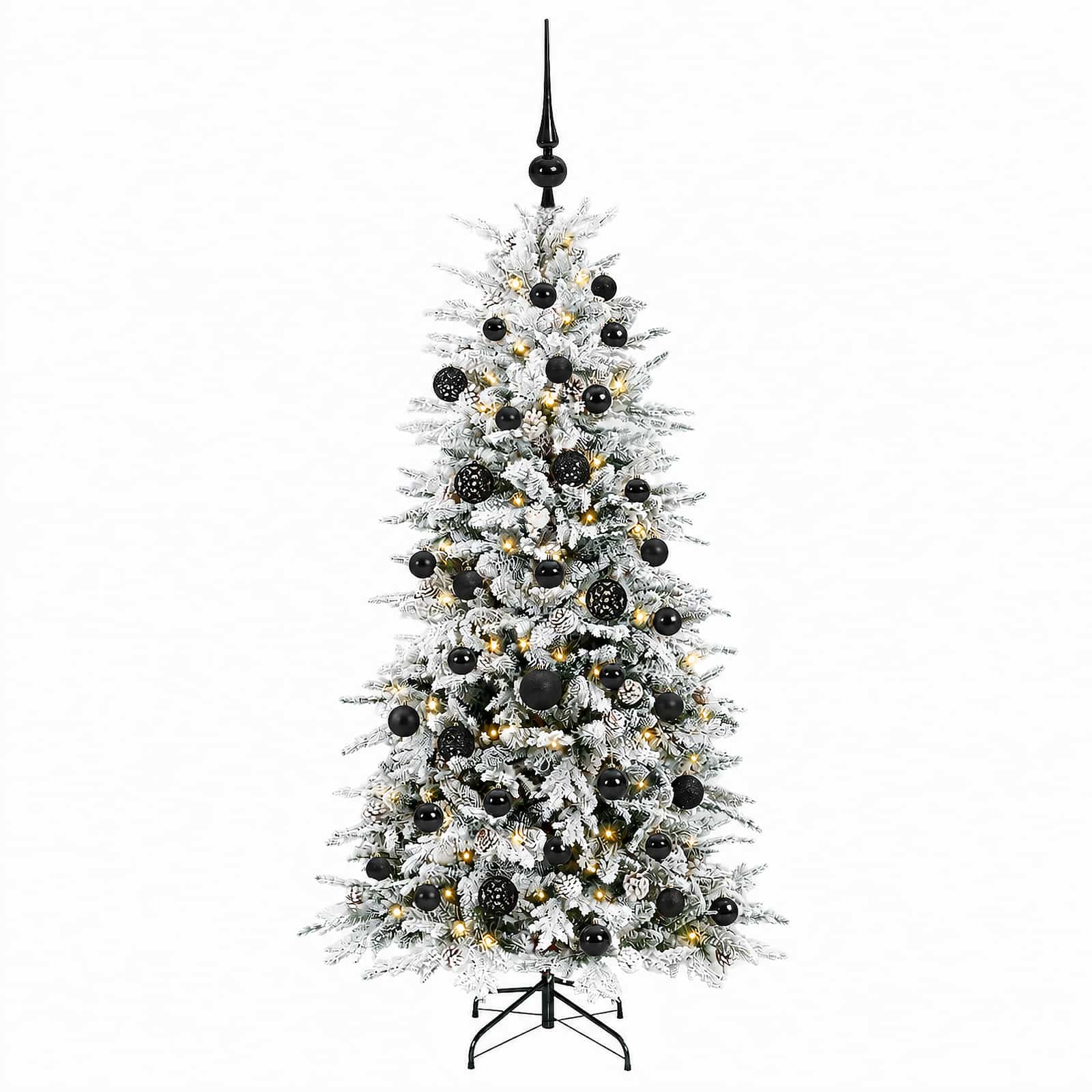 Albero di Natale Artificiale con Rami Pieghevoli 150 cm 150 LED